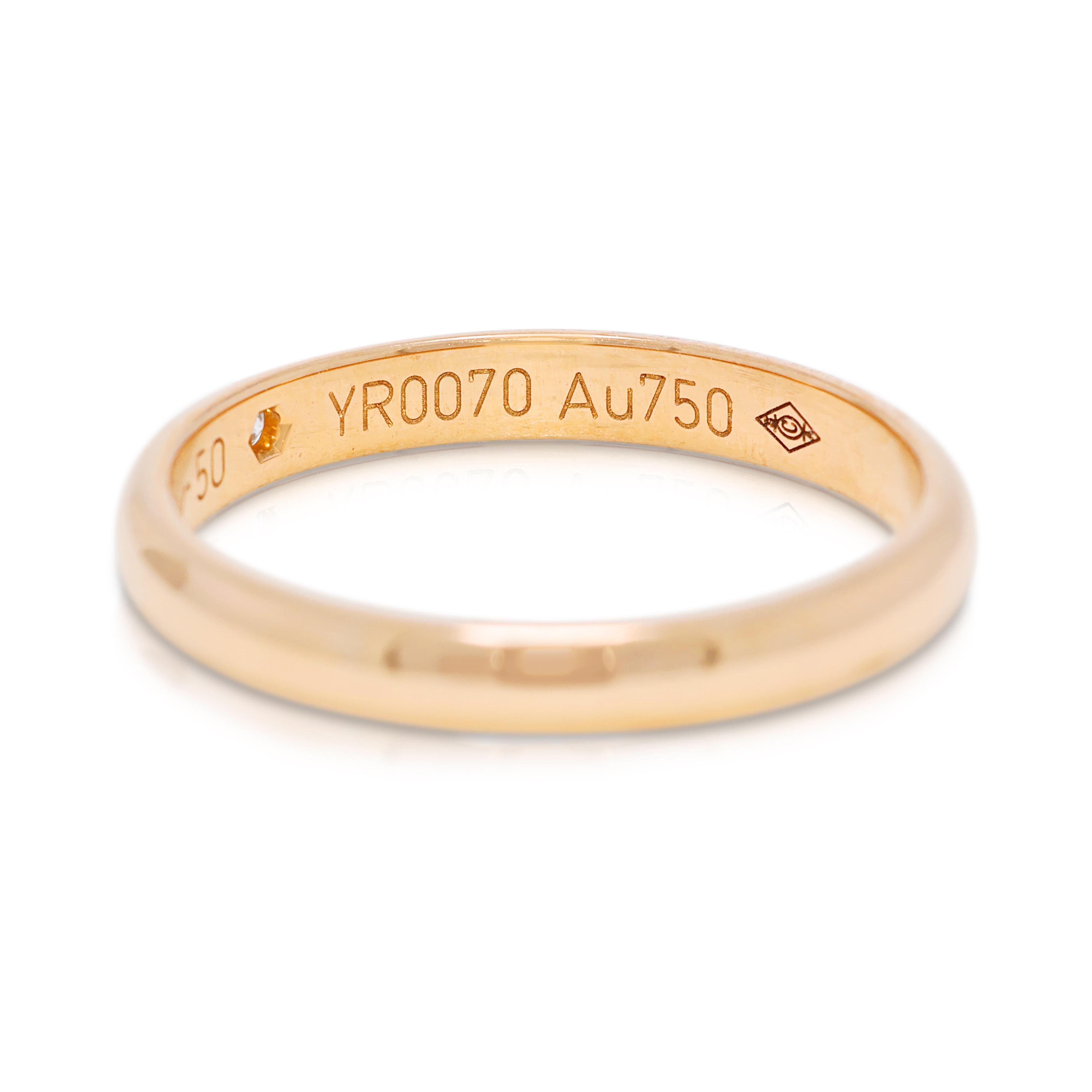 Anello senza tempo con diamante Cartier YR0070 da 0,02 carati in oro giallo 18 carati in vendita 2