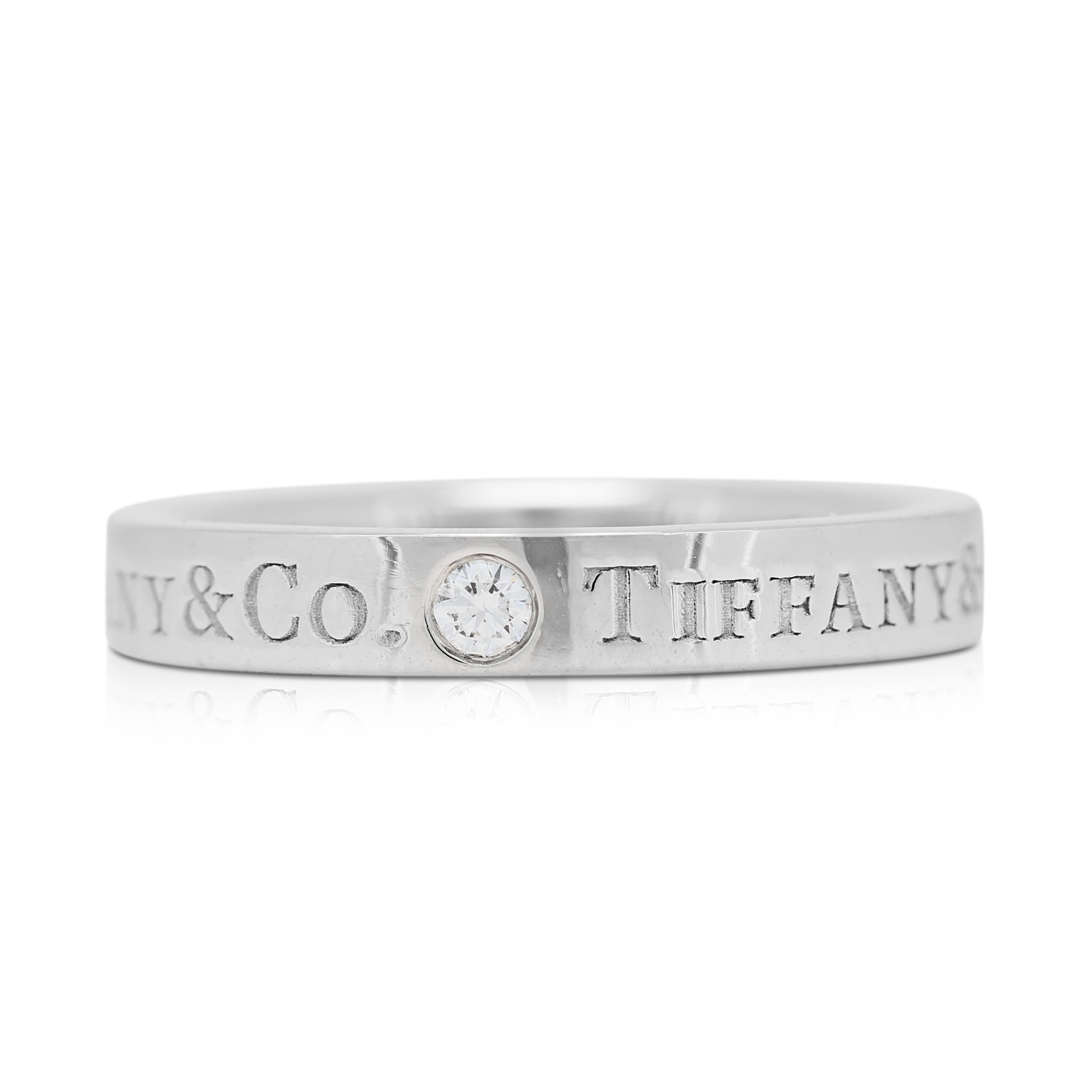 Timeless 0,05ct Diamond Platinum Ring von Tiffany & Co. (Rundschliff) im Angebot