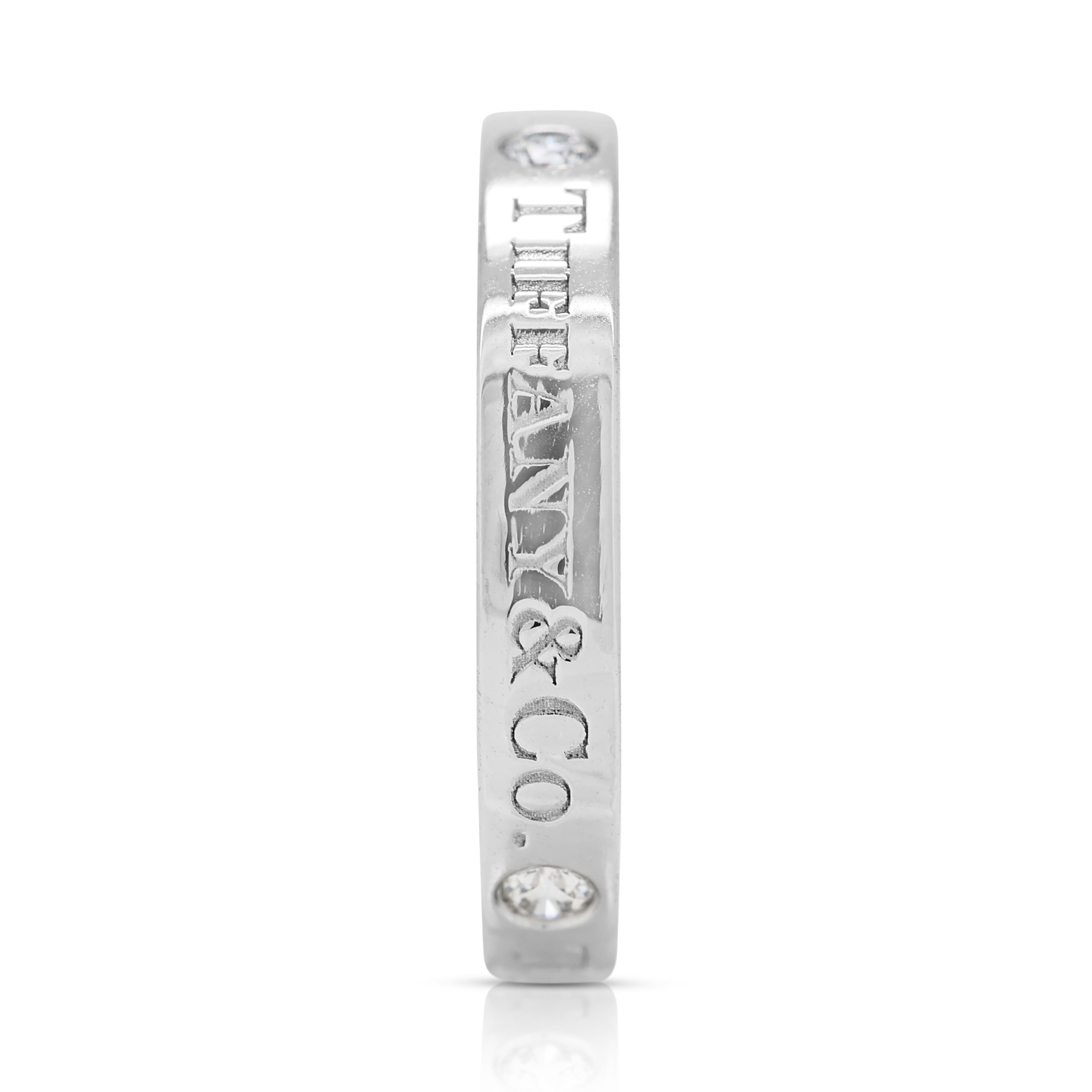 Timeless 0,05ct Diamond Platinum Ring von Tiffany & Co. im Zustand „Hervorragend“ im Angebot in רמת גן, IL