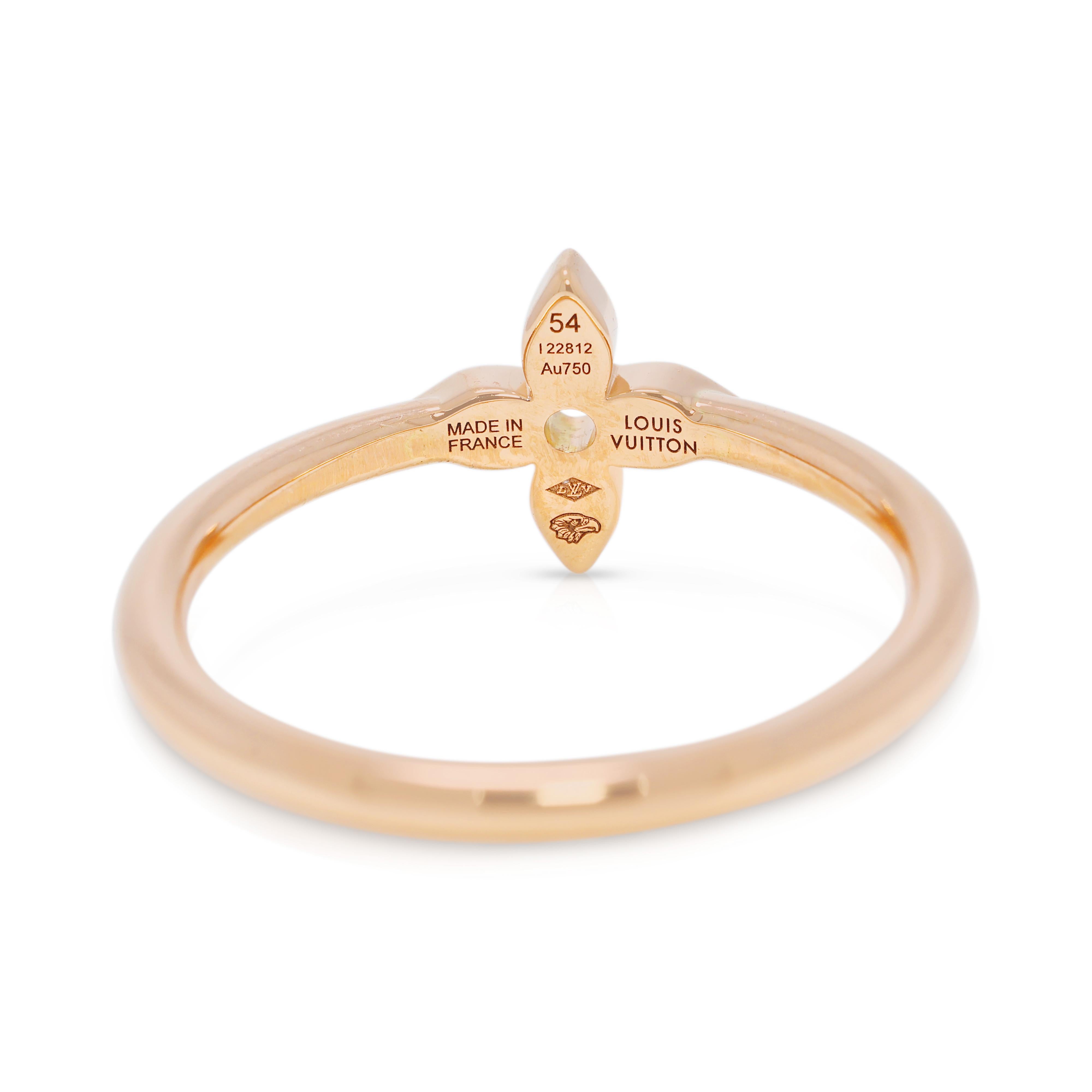 Women's Timeless 0.06ct Natural Diamond Idylle Blossom Ring in 18K Rose Gold For Sale