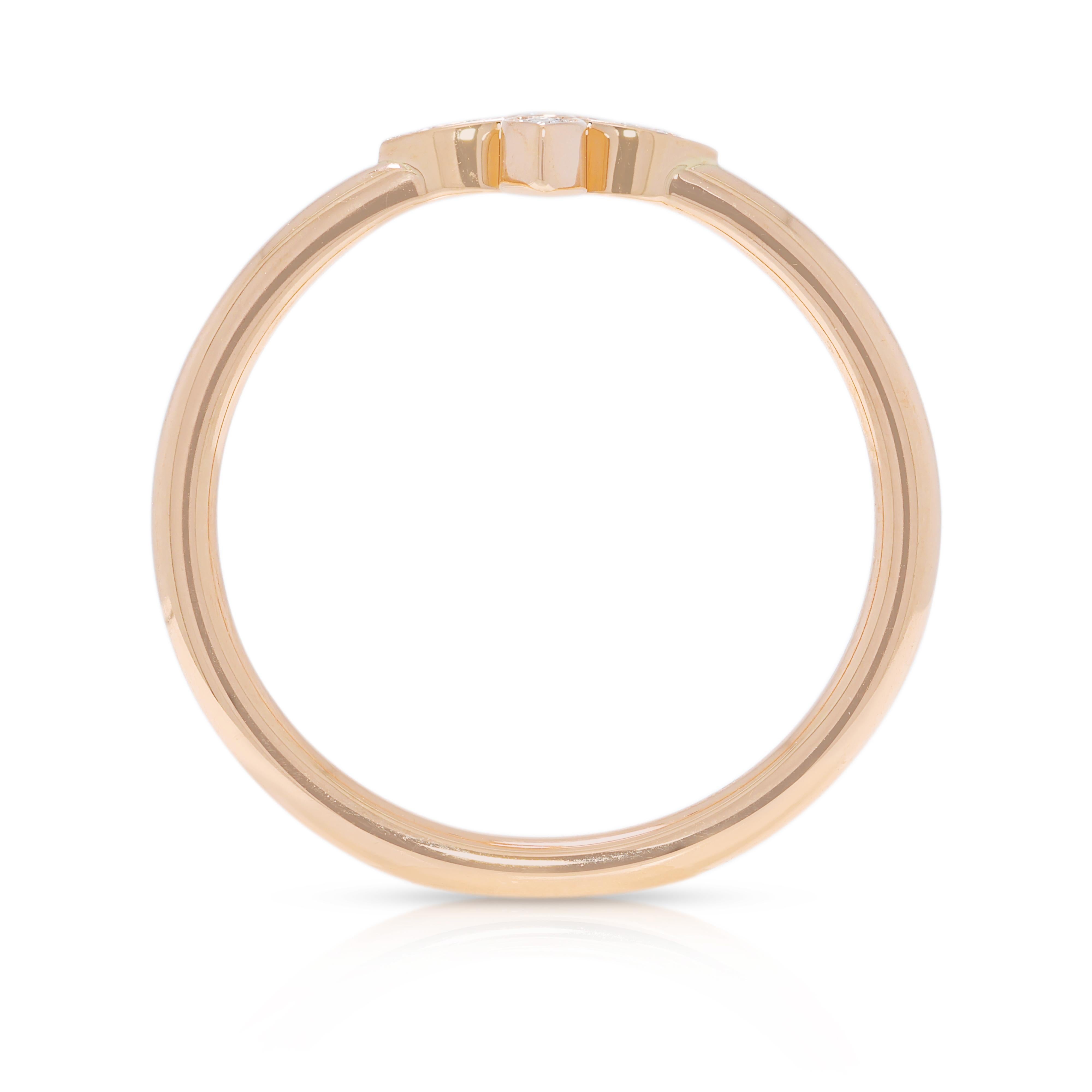 Timeless 0.06ct Natural Diamond Idylle Blossom Ring in 18K Rose Gold For Sale 2