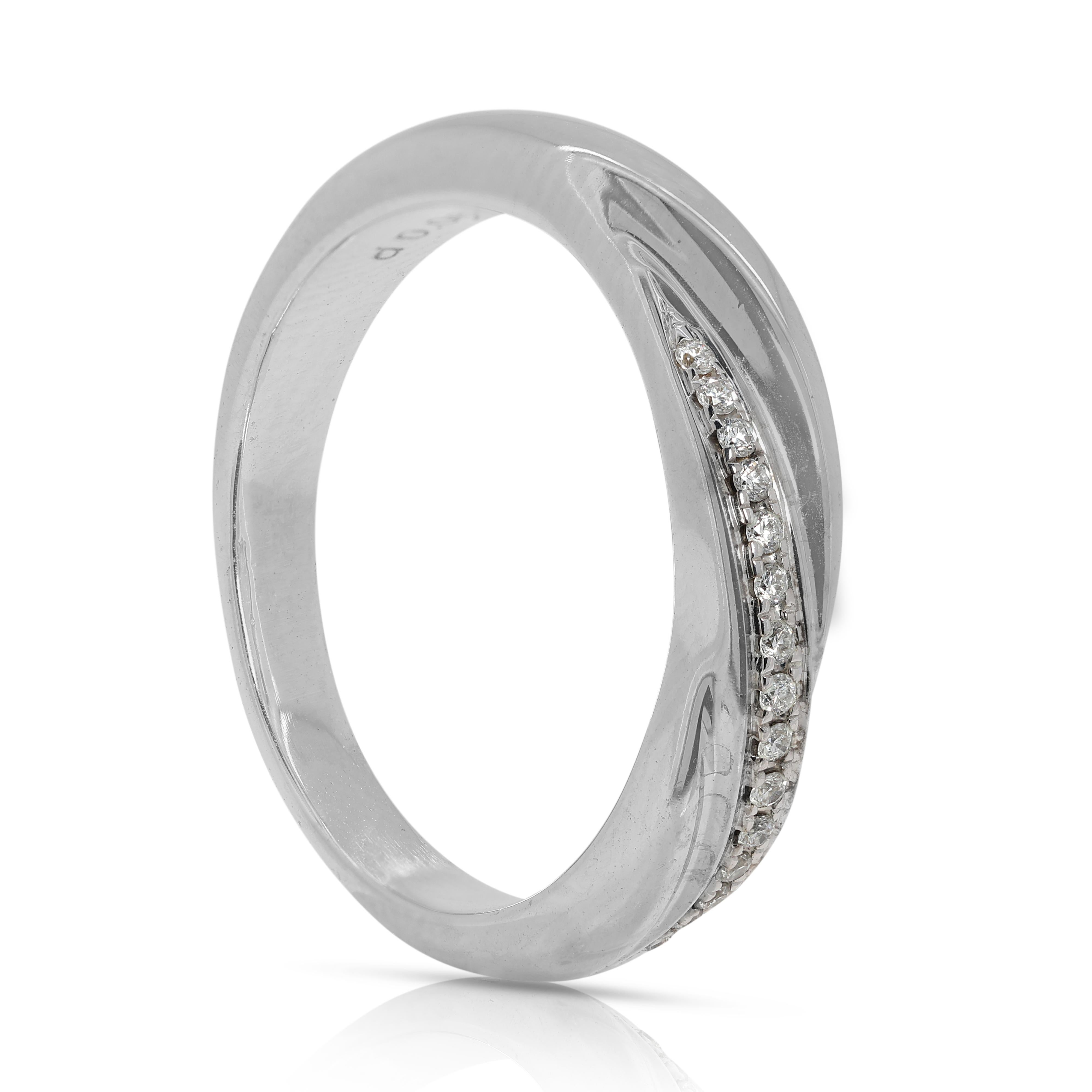 Timeless 0.06ct Natural Diamond Ring in 18K White Gold For Sale 1