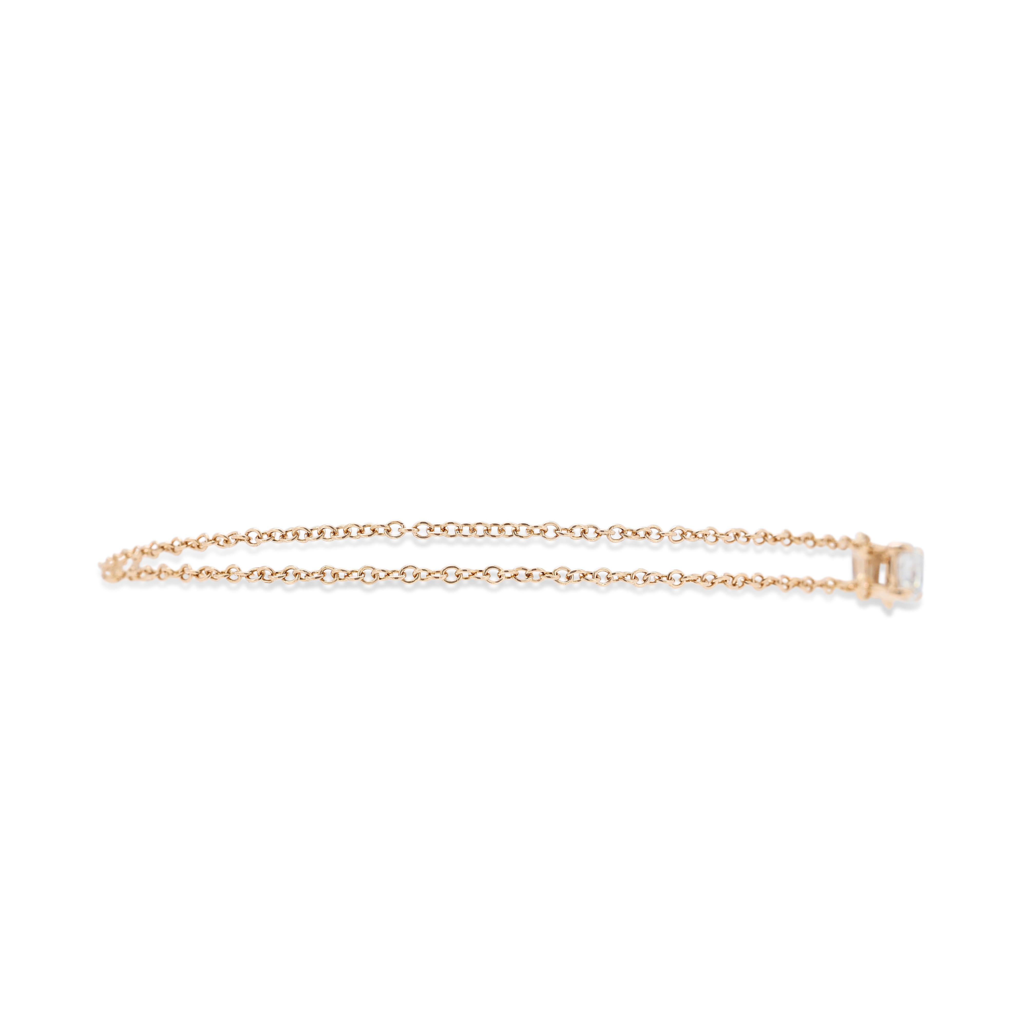 Round Cut Timeless 0.18ct Natural Diamond Tiffany & Co. Bracelet in 18K Rose Gold For Sale