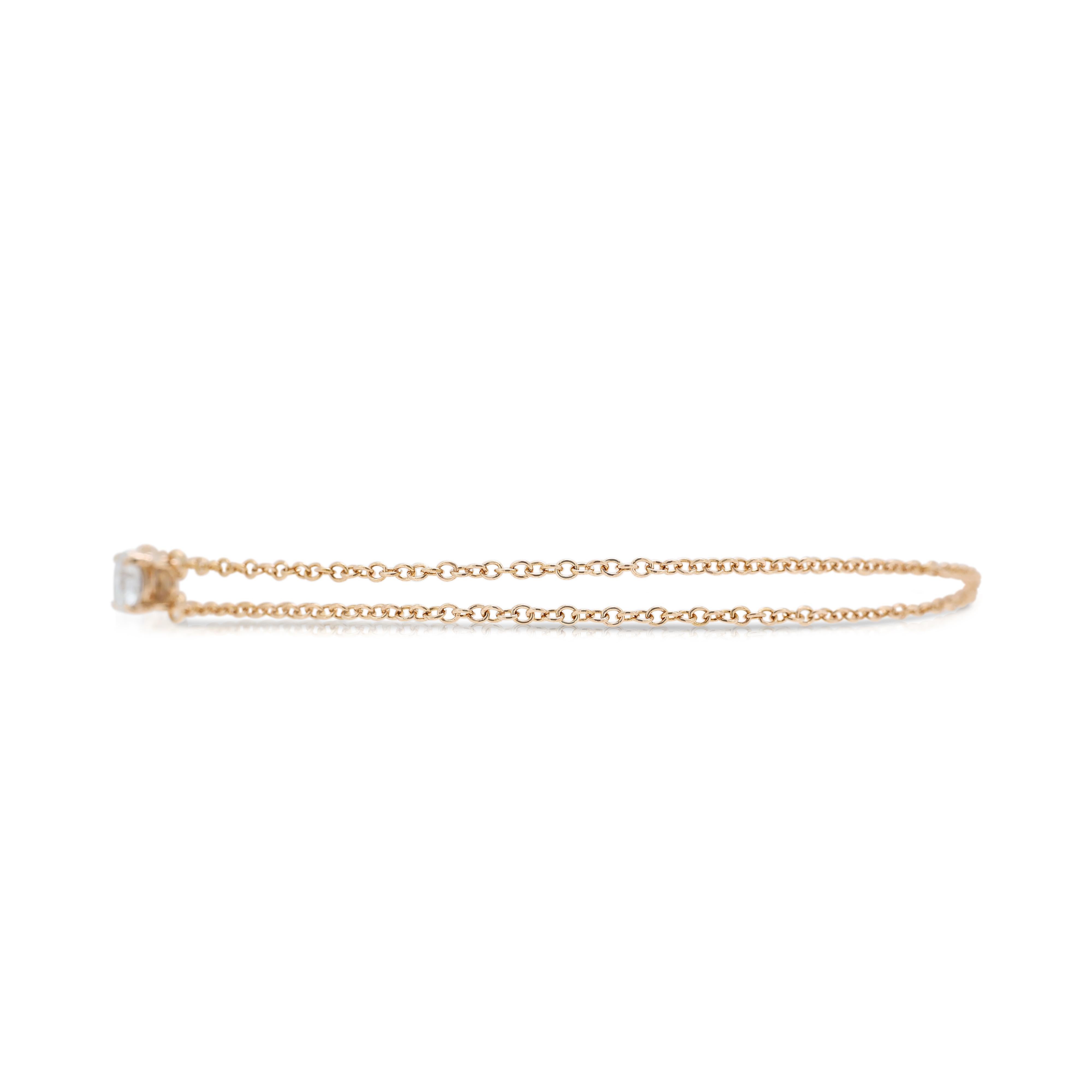 Timeless 0.18ct Natural Diamond Tiffany & Co. Bracelet in 18K Rose Gold In Excellent Condition For Sale In רמת גן, IL
