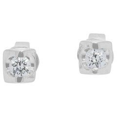 Timeless 0.1ct Natural Diamond Stud Earrings in 18K White Gold