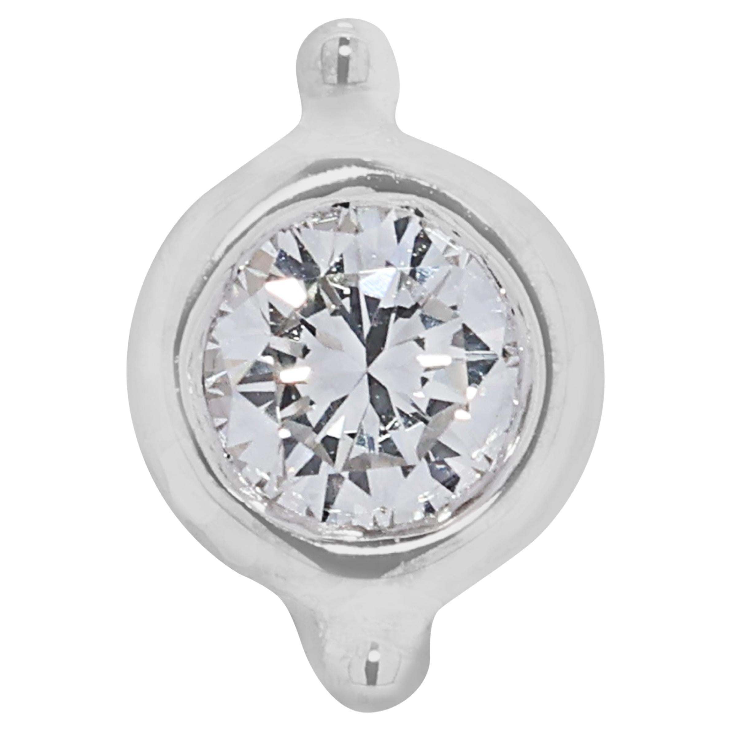 Pendentif intemporel en or blanc 18 carats avec solitaire en diamant naturel de 0,20 carats