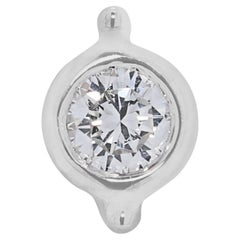 Pendentif intemporel en or blanc 18 carats avec solitaire en diamant naturel de 0,20 carats