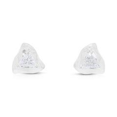 Timeless 0.20ct Triangle Diamond Stud Earrings in 18K White Gold