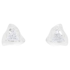 Timeless 0.20ct Triangle Diamond Stud Earrings in 18K White Gold