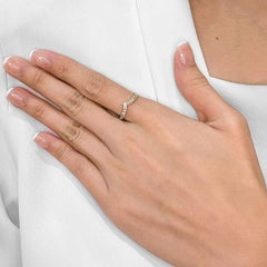 Timeless 0.22ct Chevron Diamond Band Ring in 20K Yellow Gold