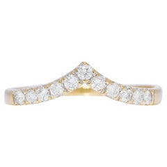 Timeless 0.22ct Chevron Diamond Band Ring in 20K Yellow Gold