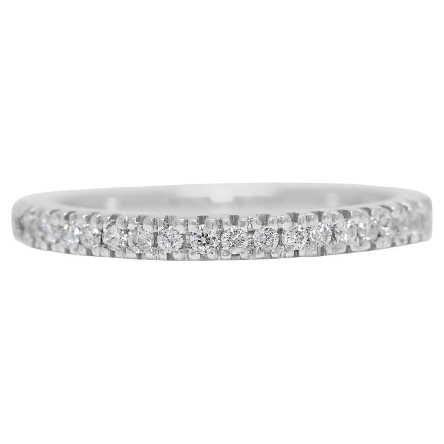 Timeless 0.23ct Half Eternity Natural Diamond Ring in 18K White Gold