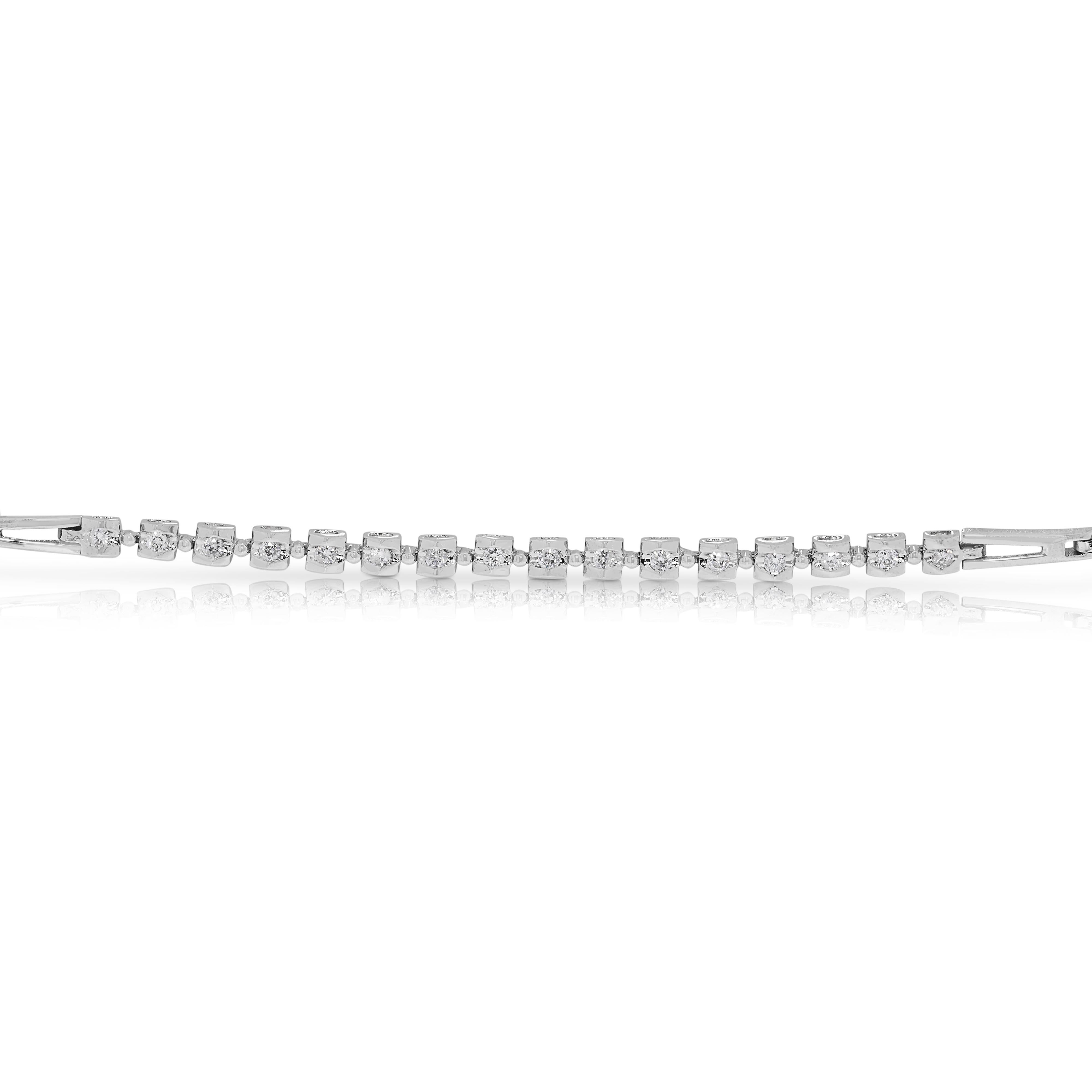 De las mujeres Pulsera atemporal de 0,24 quilates de diamantes naturales en oro blanco de 18 quilates en venta