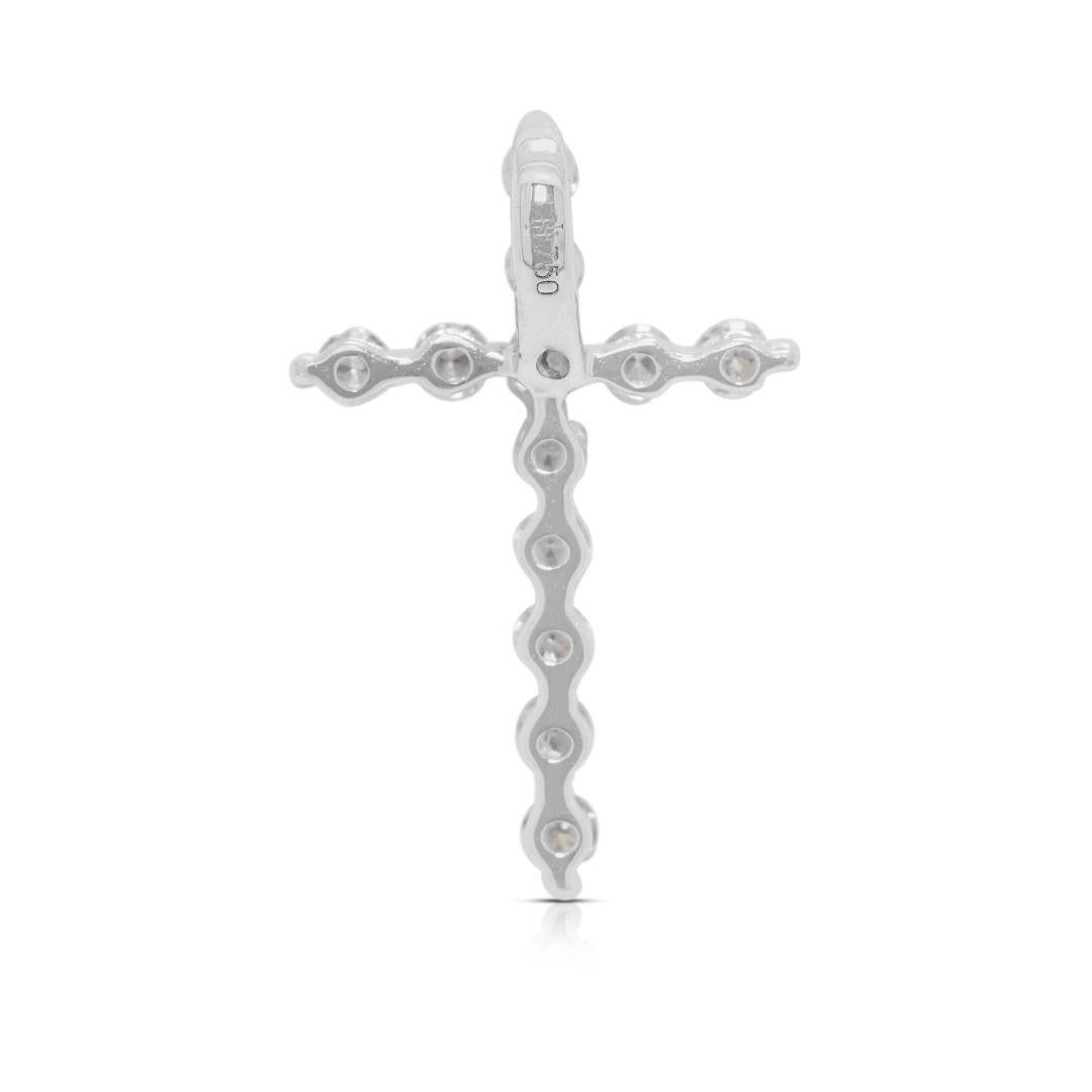 Timeless 0.2ct Natural Diamond Cross Pendant in 18K White Gold by Lee Hwa en venta 1