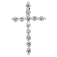 Timeless 0.2ct Natural Diamond Cross Pendant in 18K White Gold by Lee Hwa