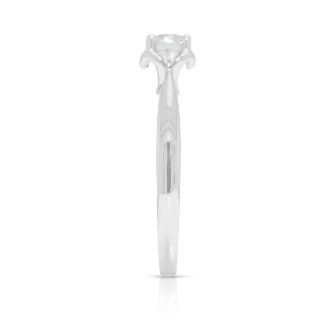 Timeless 0,31ct Naturdiamant 14K Weißgold Solitär Ring Damen im Angebot