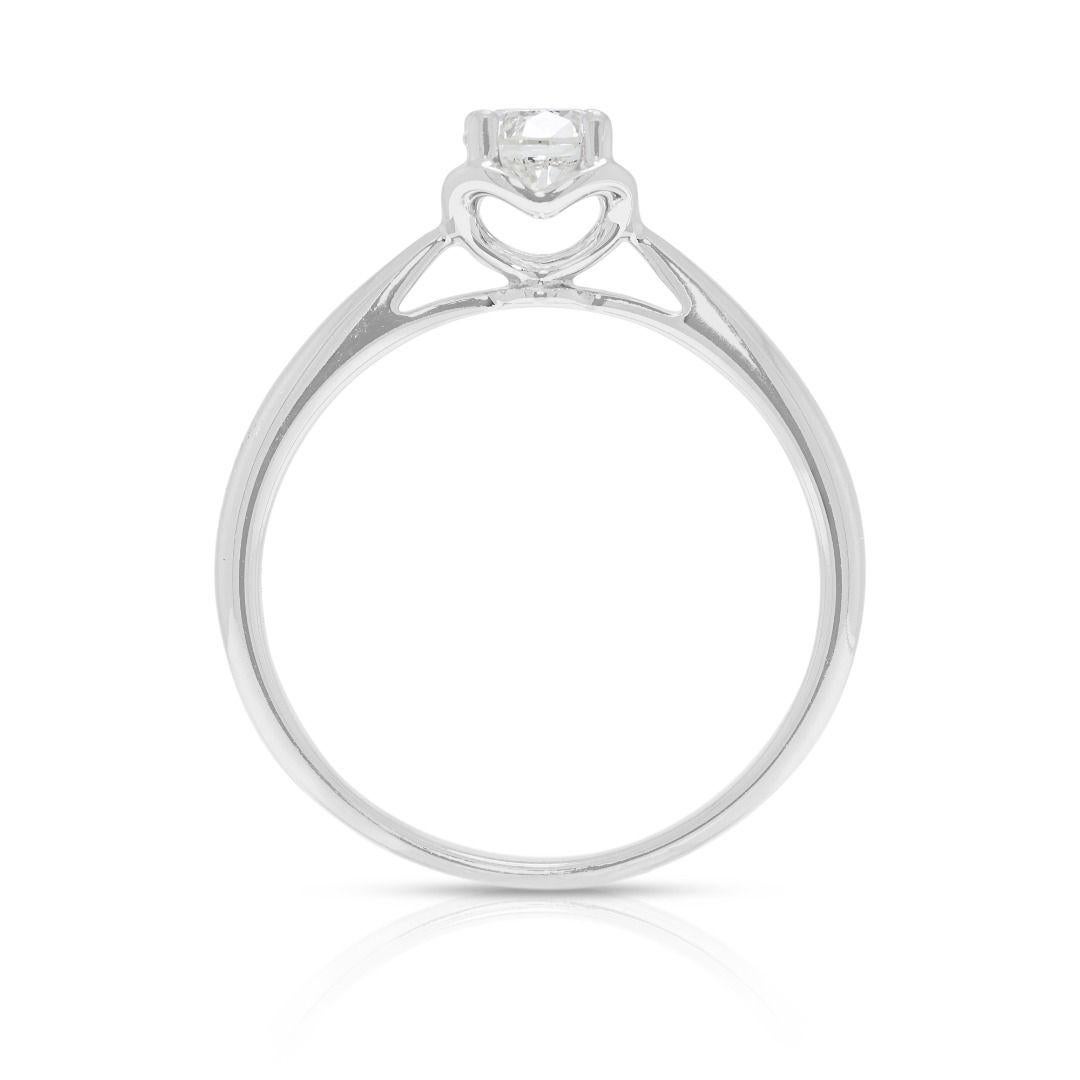 Timeless 0,31ct Naturdiamant 14K Weißgold Solitär Ring im Angebot 1