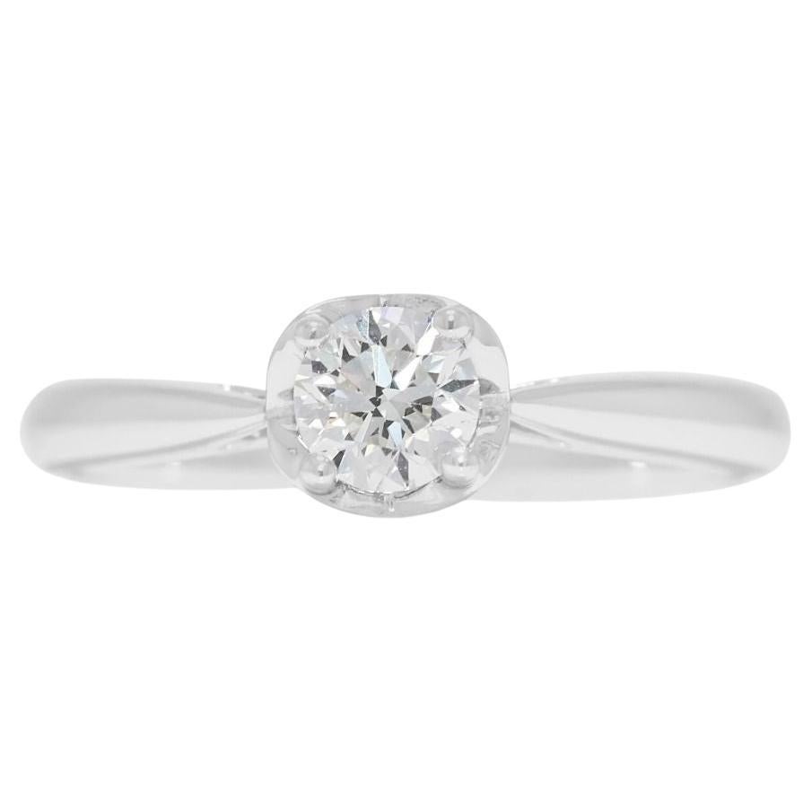 Timeless 0.31ct Natural Diamond 14K White Gold Solitaire Ring
