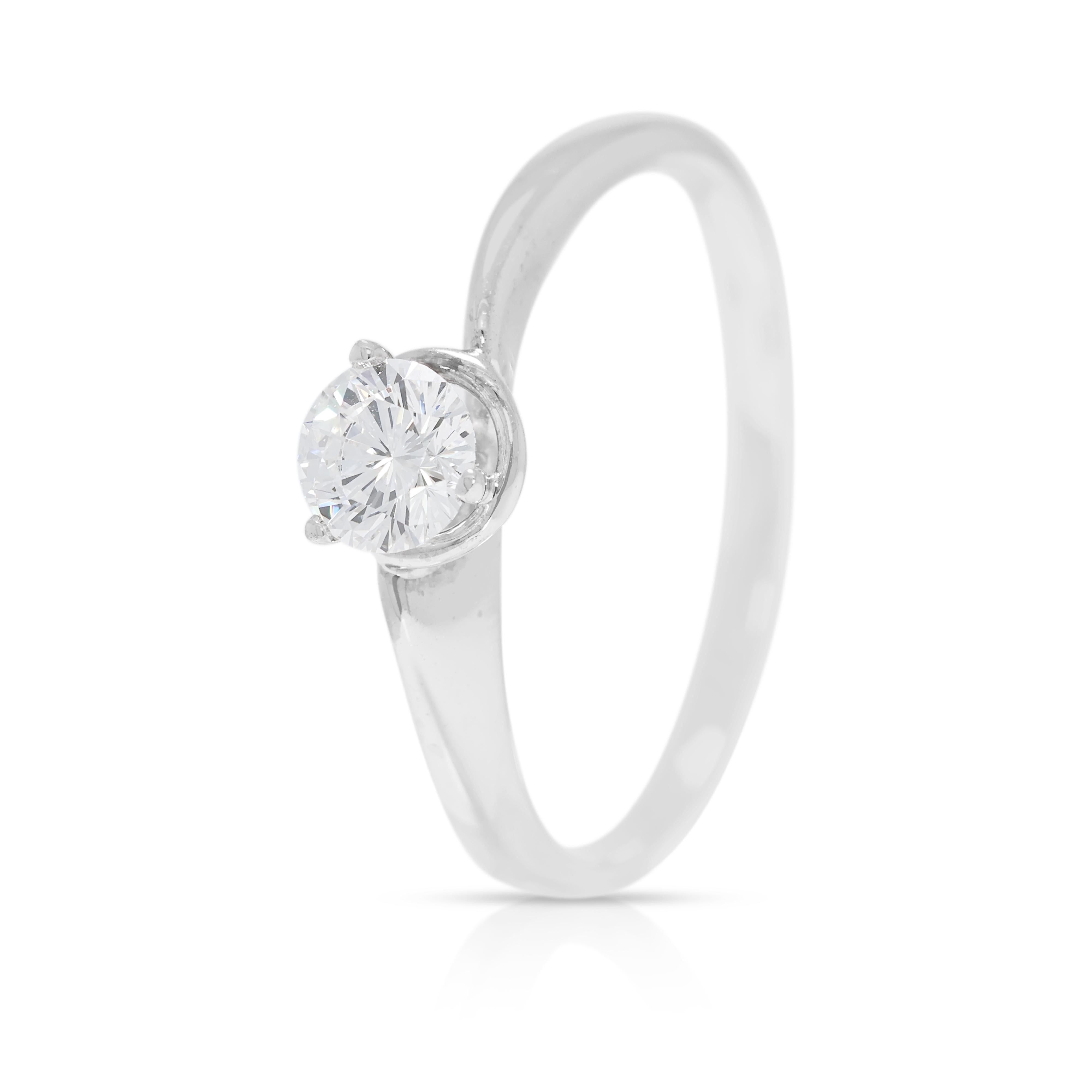 Zeitloser 0,31ct Solitär-Diamantring aus 18k Weißgold Damen im Angebot