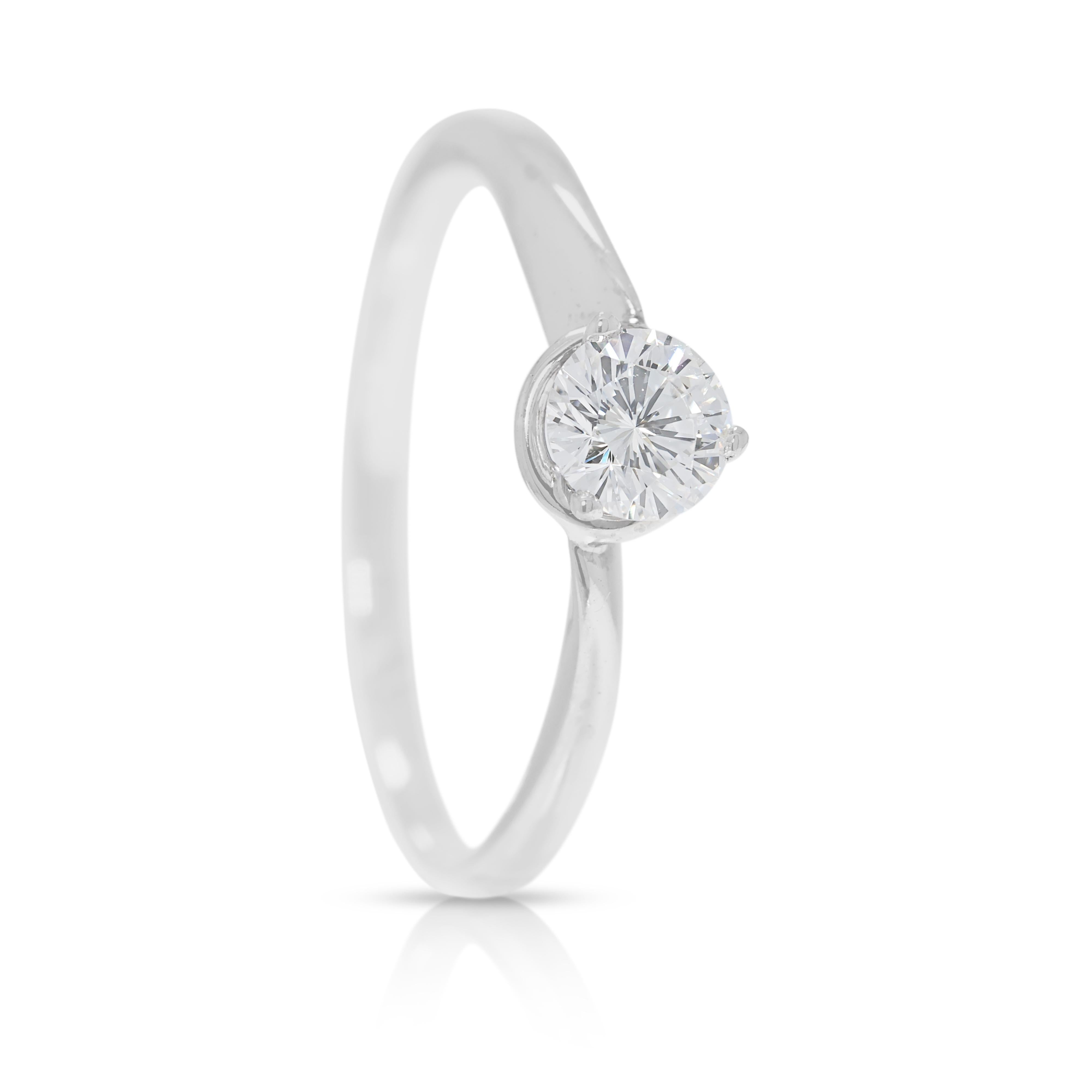 Zeitloser 0,31ct Solitär-Diamantring aus 18k Weißgold im Angebot 1