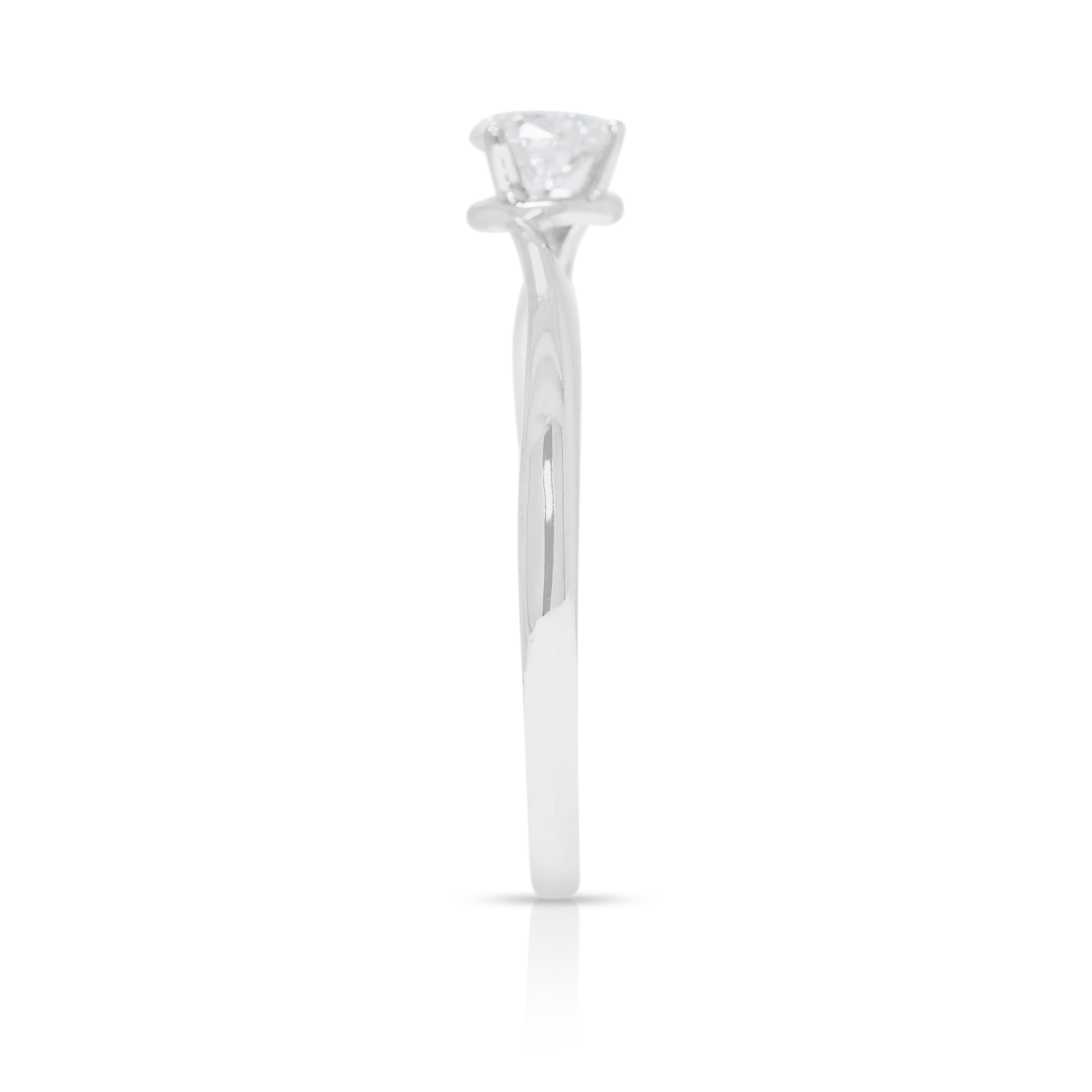 Zeitloser 0,31ct Solitär-Diamantring aus 18k Weißgold im Angebot 2