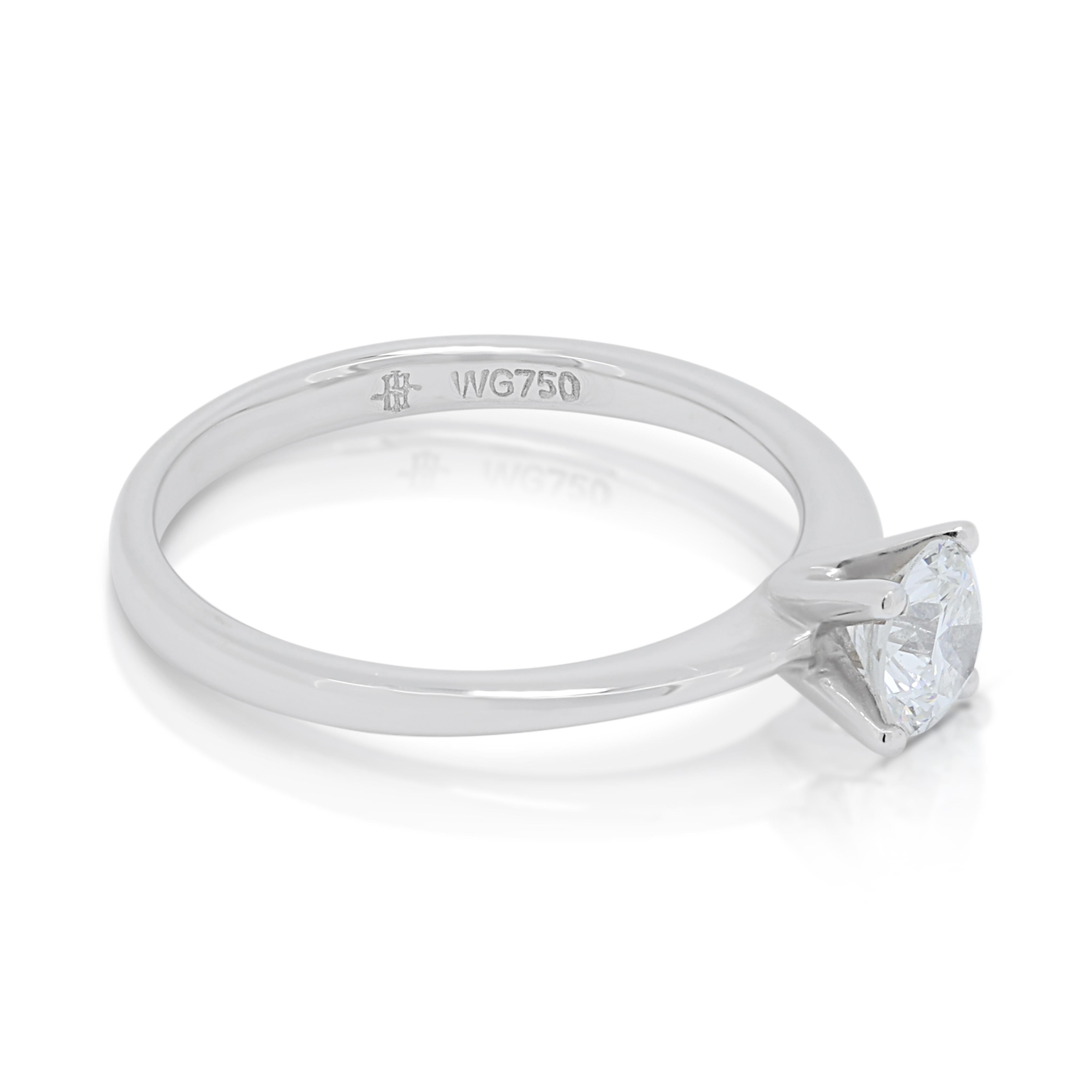 Women's Timeless 0.32ct Diamond Solitaire Ring in 18K White Gold  For Sale
