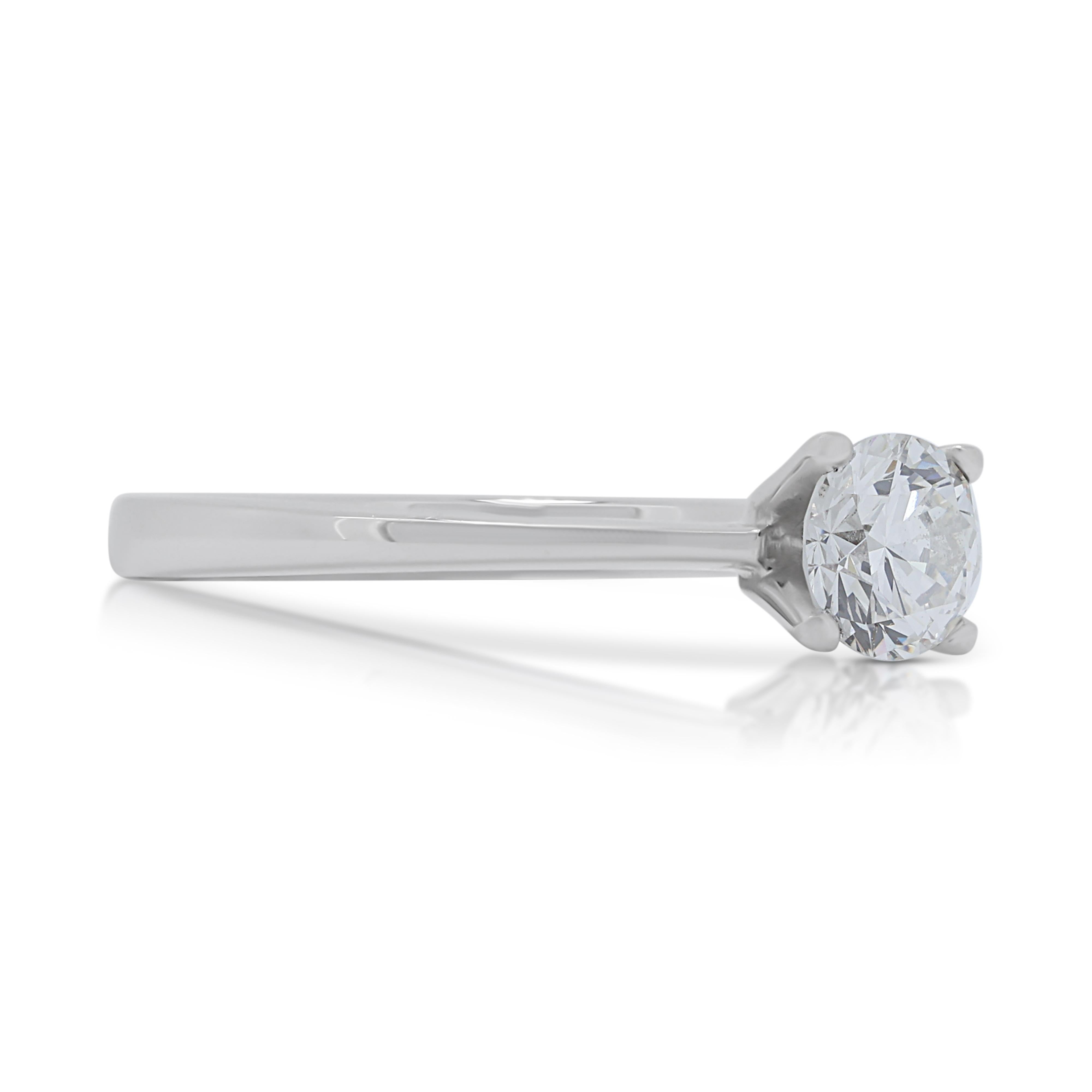 Timeless 0.32ct Diamond Solitaire Ring in 18K White Gold (Bague solitaire en or blanc 18 carats)  en vente 1