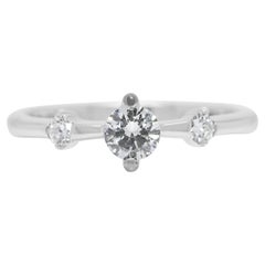 Timeless 0.32ct Three-Stone Natural Diamond Ring in 18K White Gold