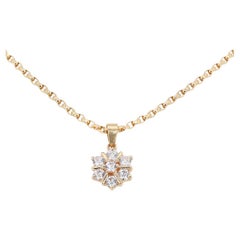 Timeless 0.35ct 7-stone Diamond Flower Necklace in 18K Yellow Gold