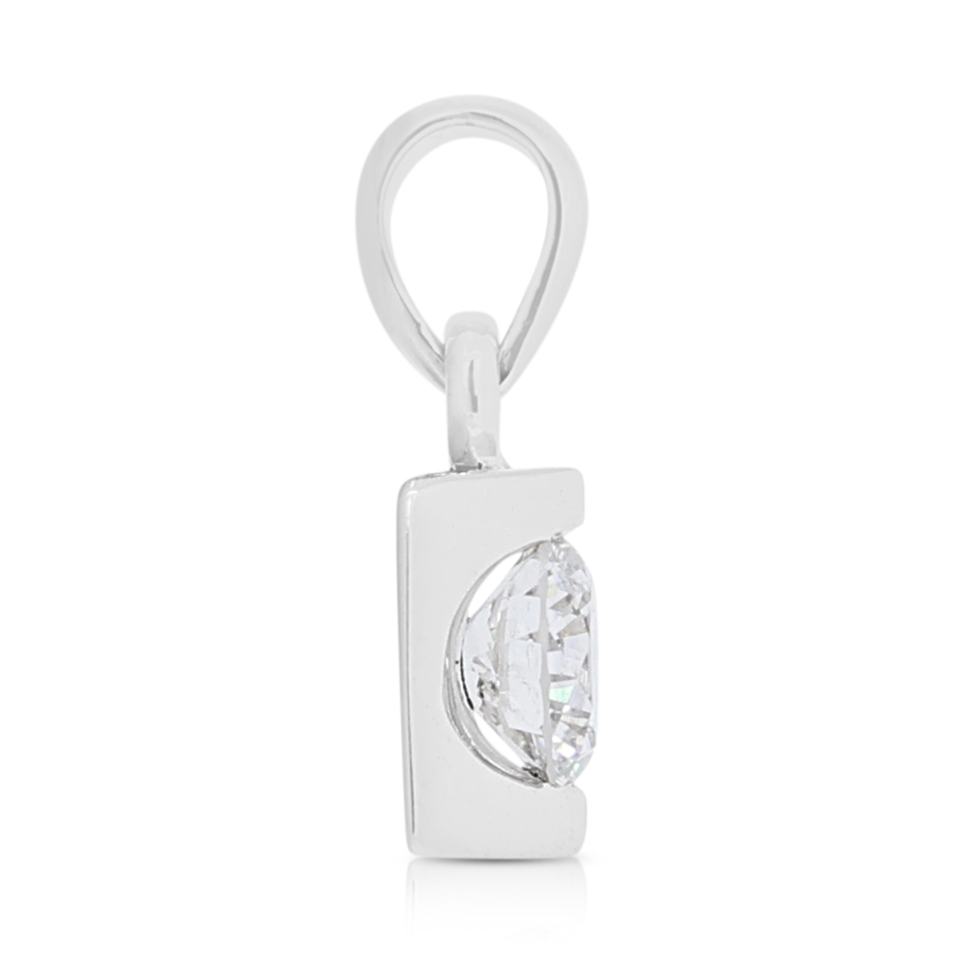 Taille ronde Pendentif Timeless 0,37ct Diamonds en or blanc 18k - Chaîne non incluse en vente