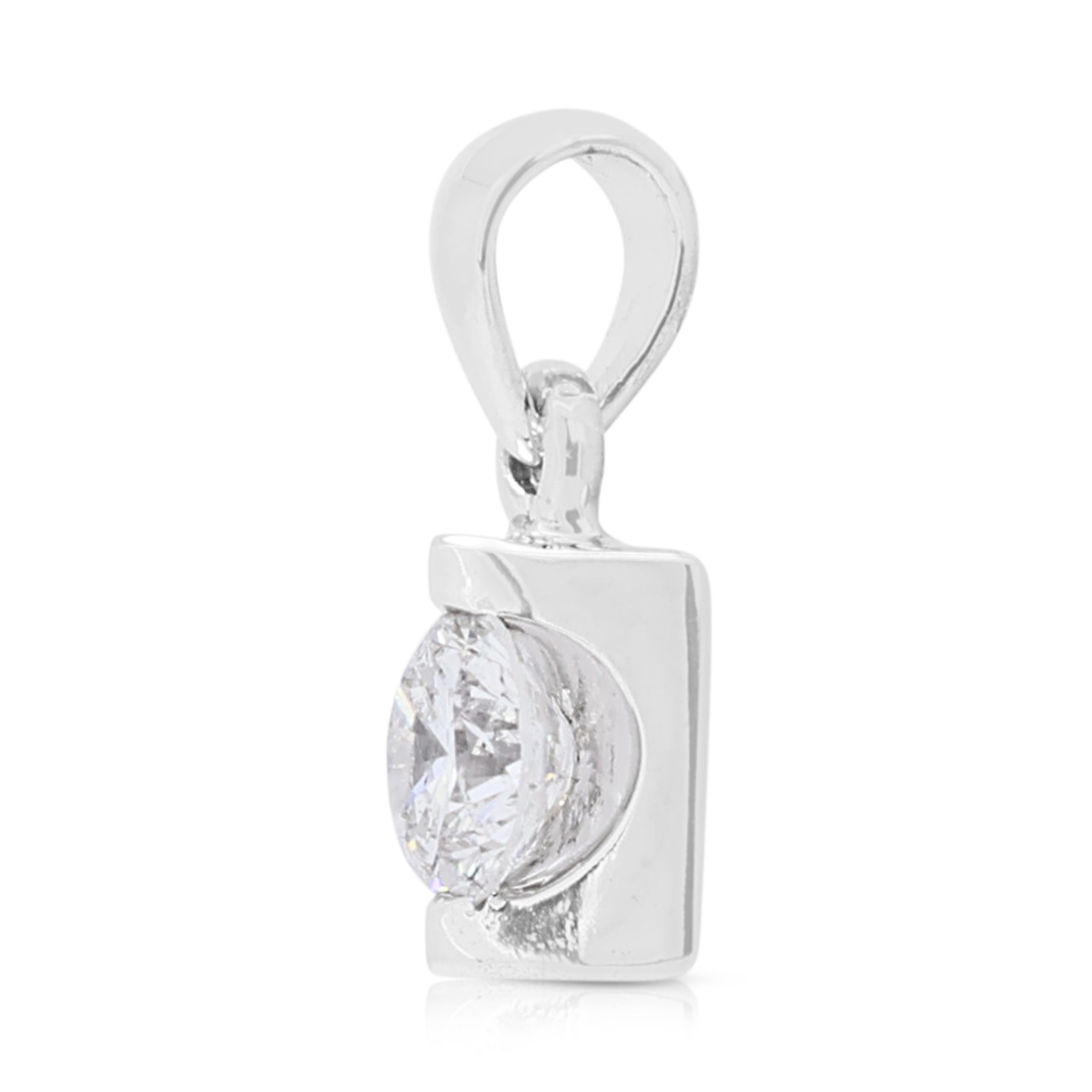 Pendentif Timeless 0,37ct Diamonds en or blanc 18k - Chaîne non incluse Excellent état - En vente à רמת גן, IL