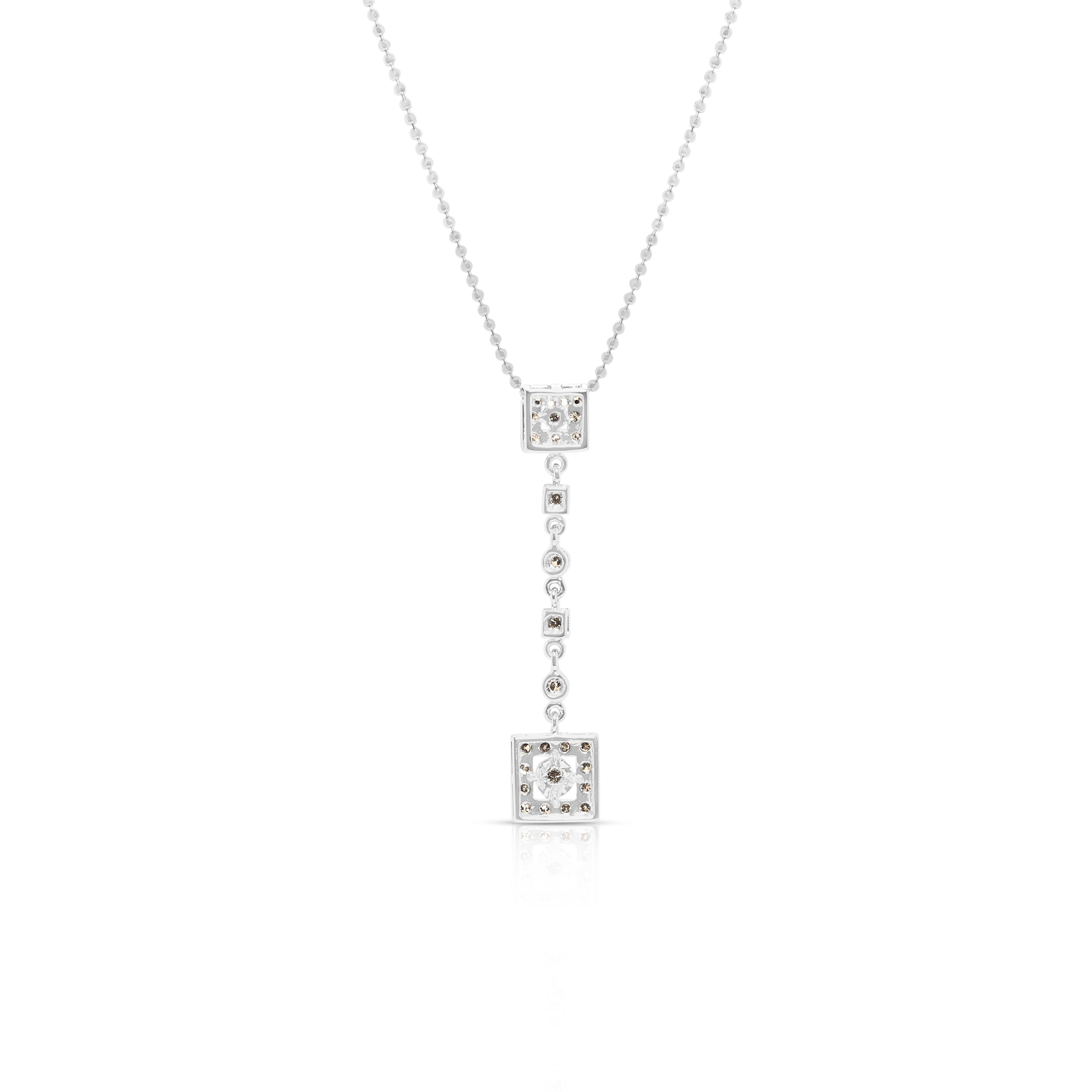 Collana senza tempo con diamanti da 0,3 carati in oro bianco 18 carati in vendita 2