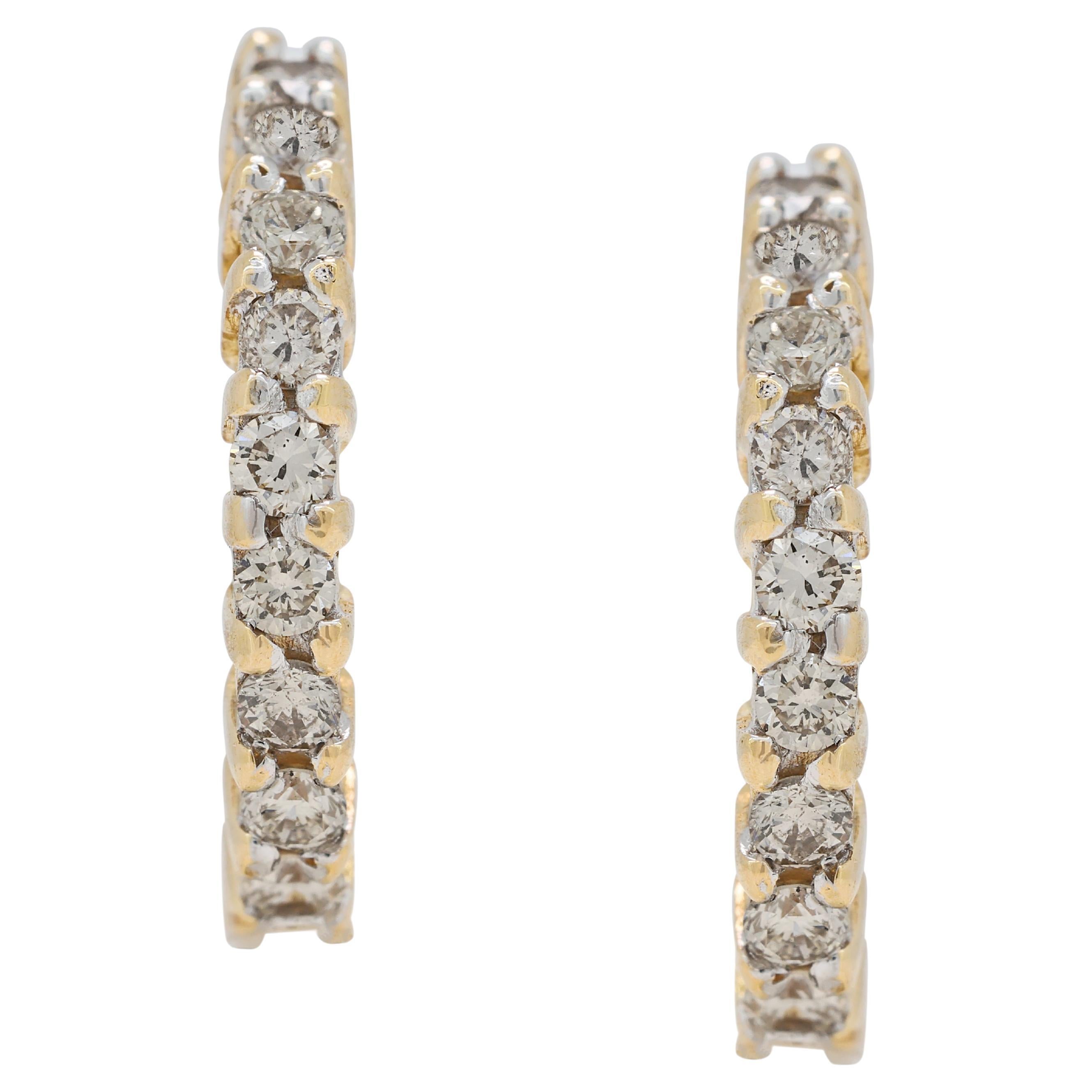 Orecchini senza tempo con diamanti naturali da 0,3 carati in oro giallo 18K