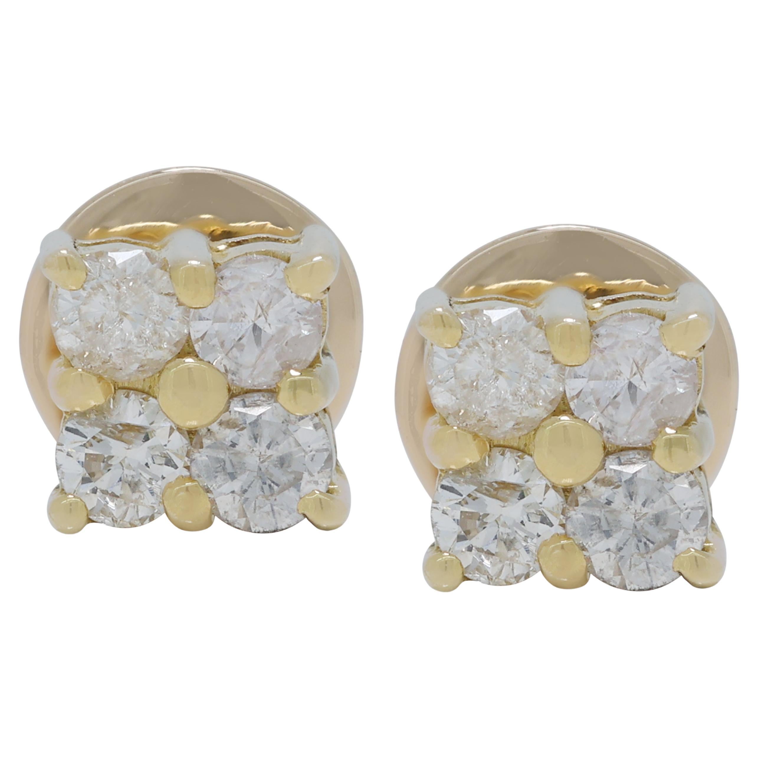 Timeless 0.40ct Diamonds Earrings in 18K Yellow Gold