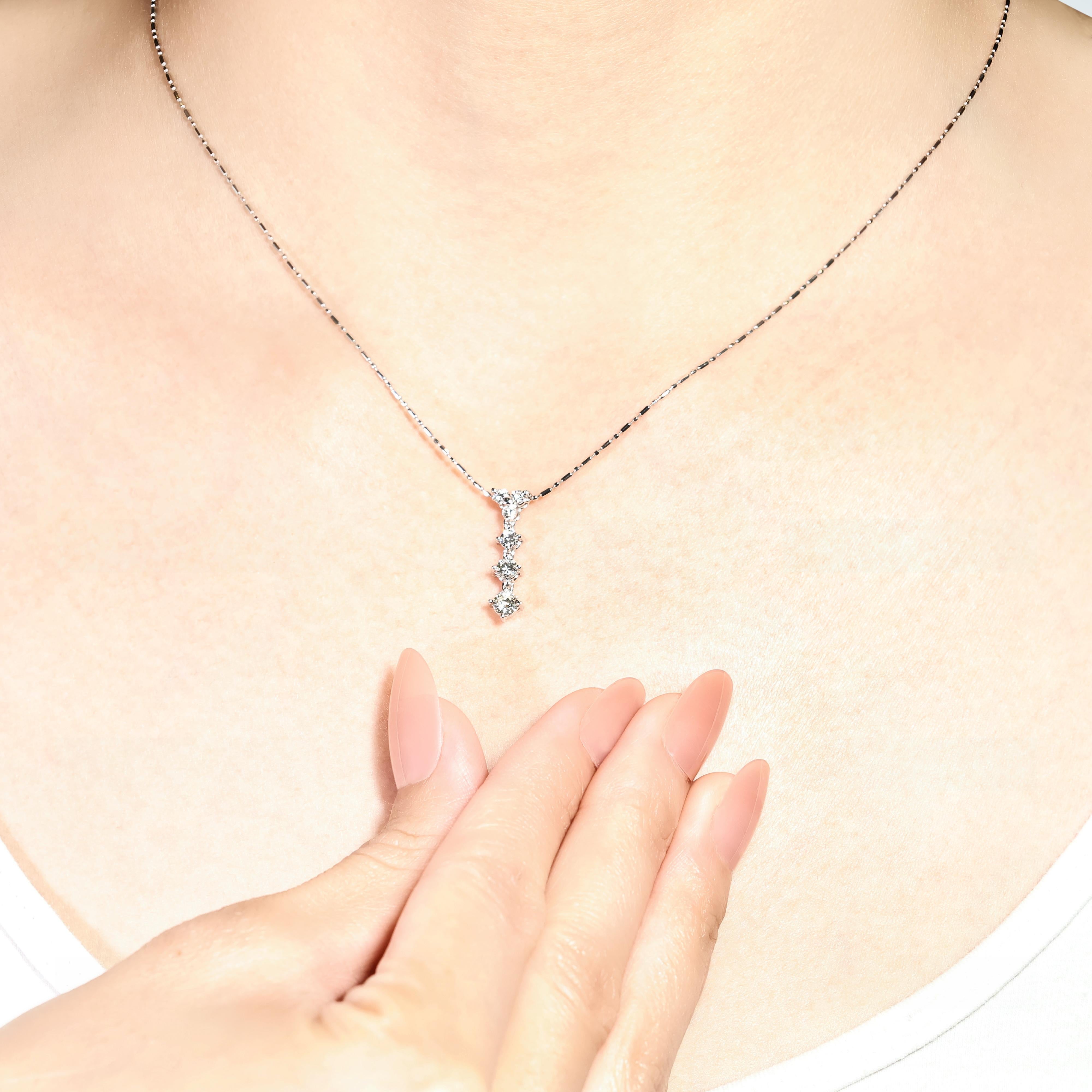 Timeless 0,45ct Natural Diamonds Anhänger in 18K Weißgold - Kette nicht enthalten im Angebot 2