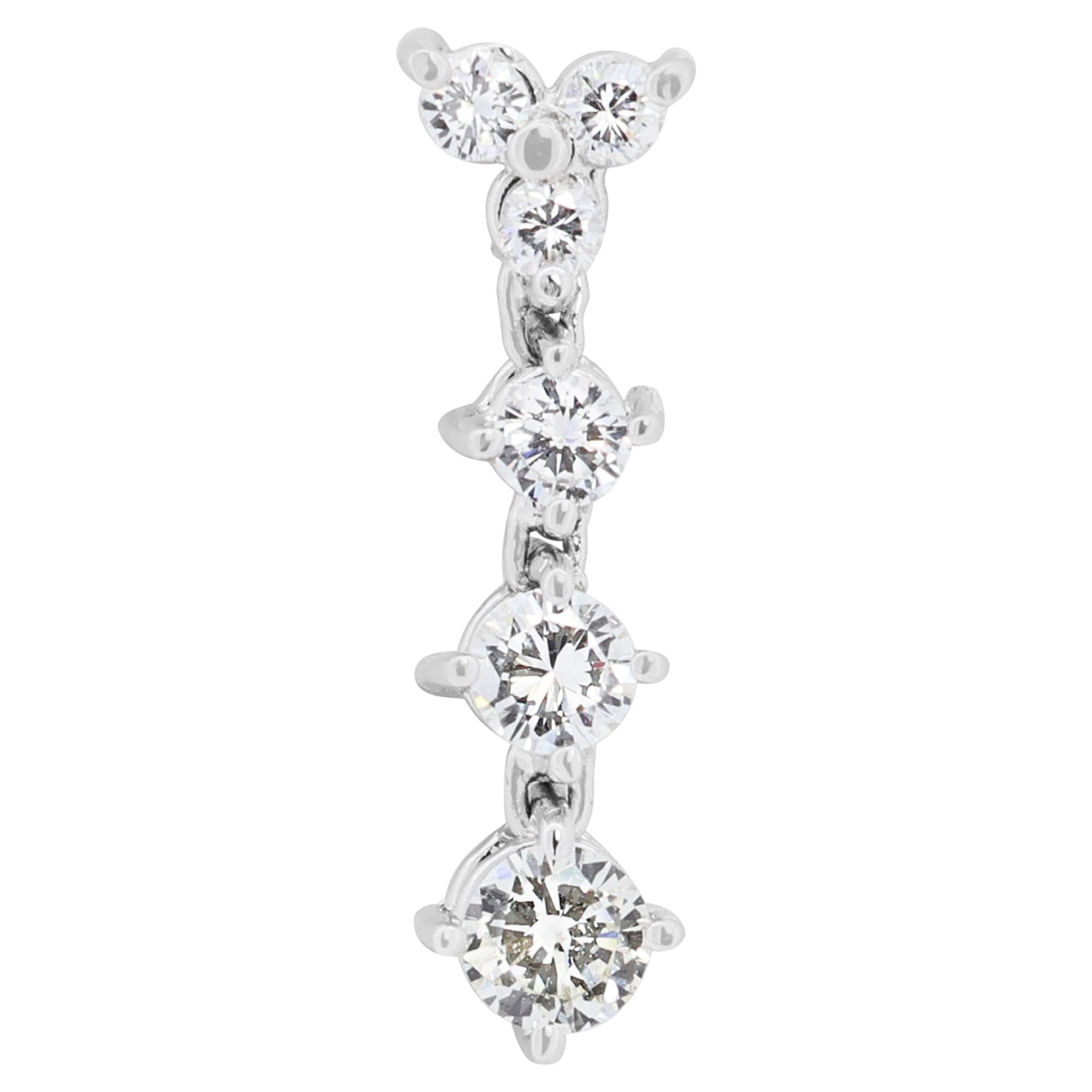 Timeless 0.45ct Natural Diamonds Pendant in 18K White Gold - Chain not included