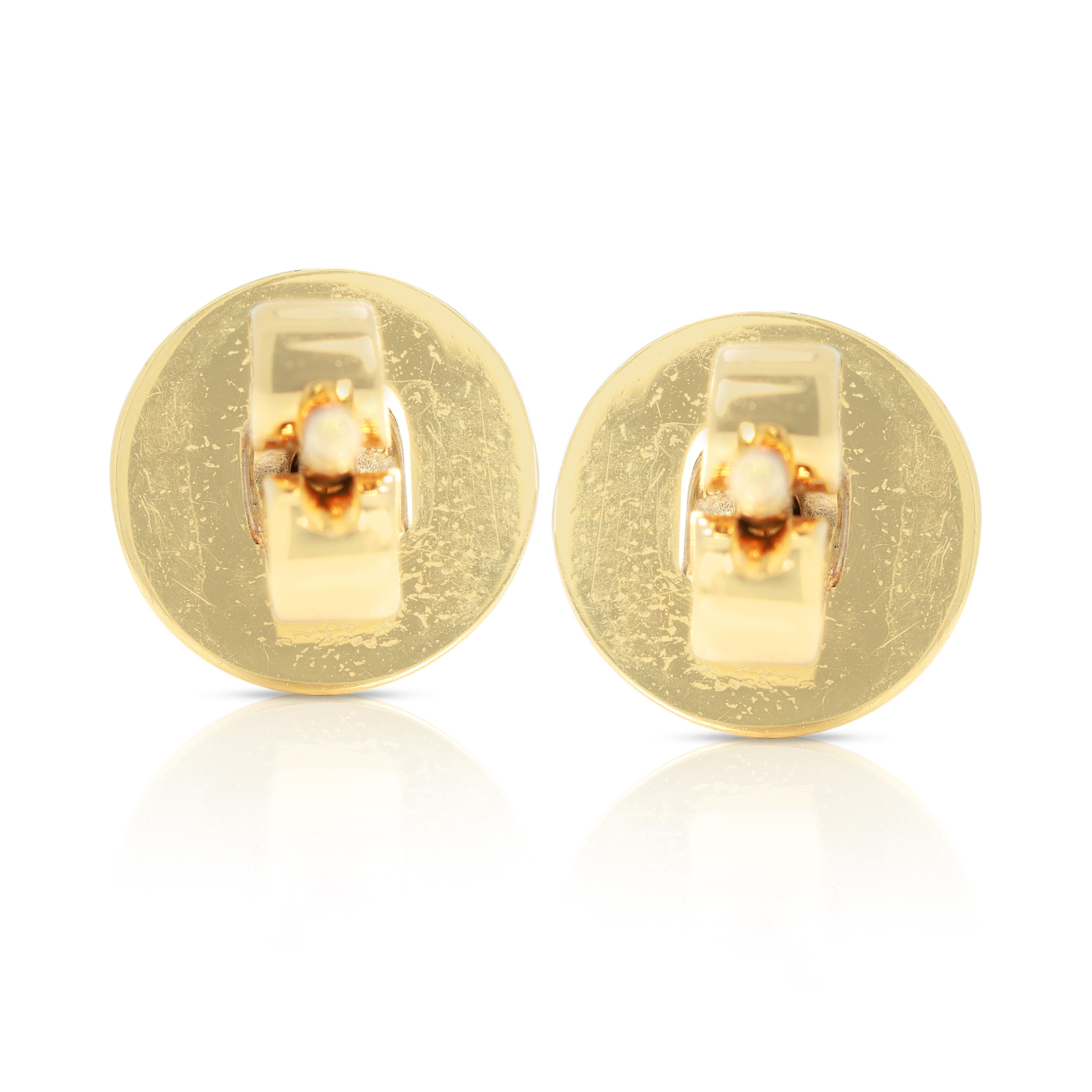 Boucles d'oreilles intemporelles en or jaune 14 carats et diamants naturels de 0,48 carats en vente 1