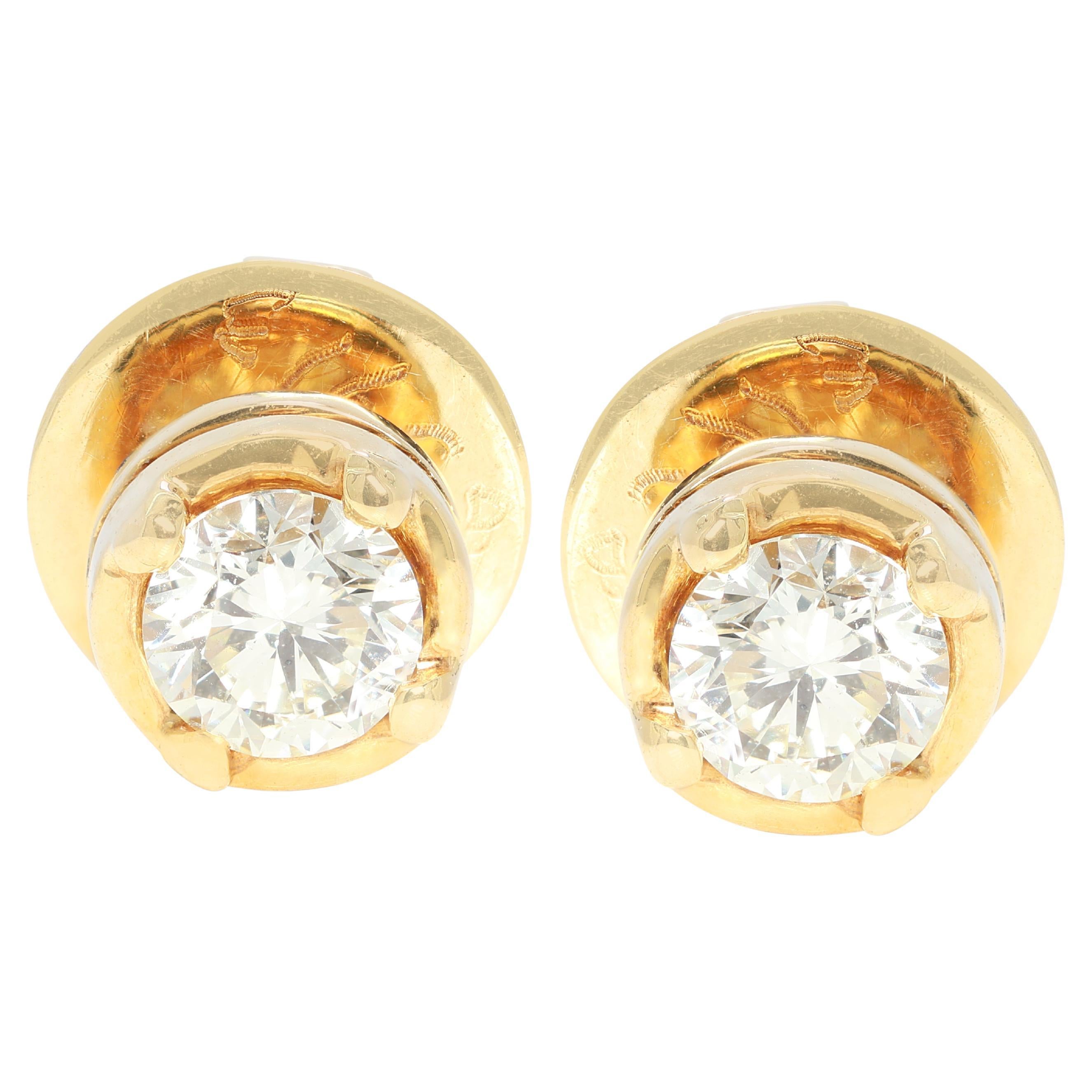 Timeless 0.48ct Natural Diamonds Stud Earrings in 14K Yellow Gold
