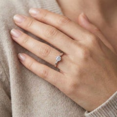 Timeless 0.50ct Natural Diamond Love & Co. Solitaire Ring in 18K White Gold