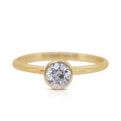 Timeless 0.51ct Diamond Solitaire Ring in 18k Yellow Gold - IGI Certified