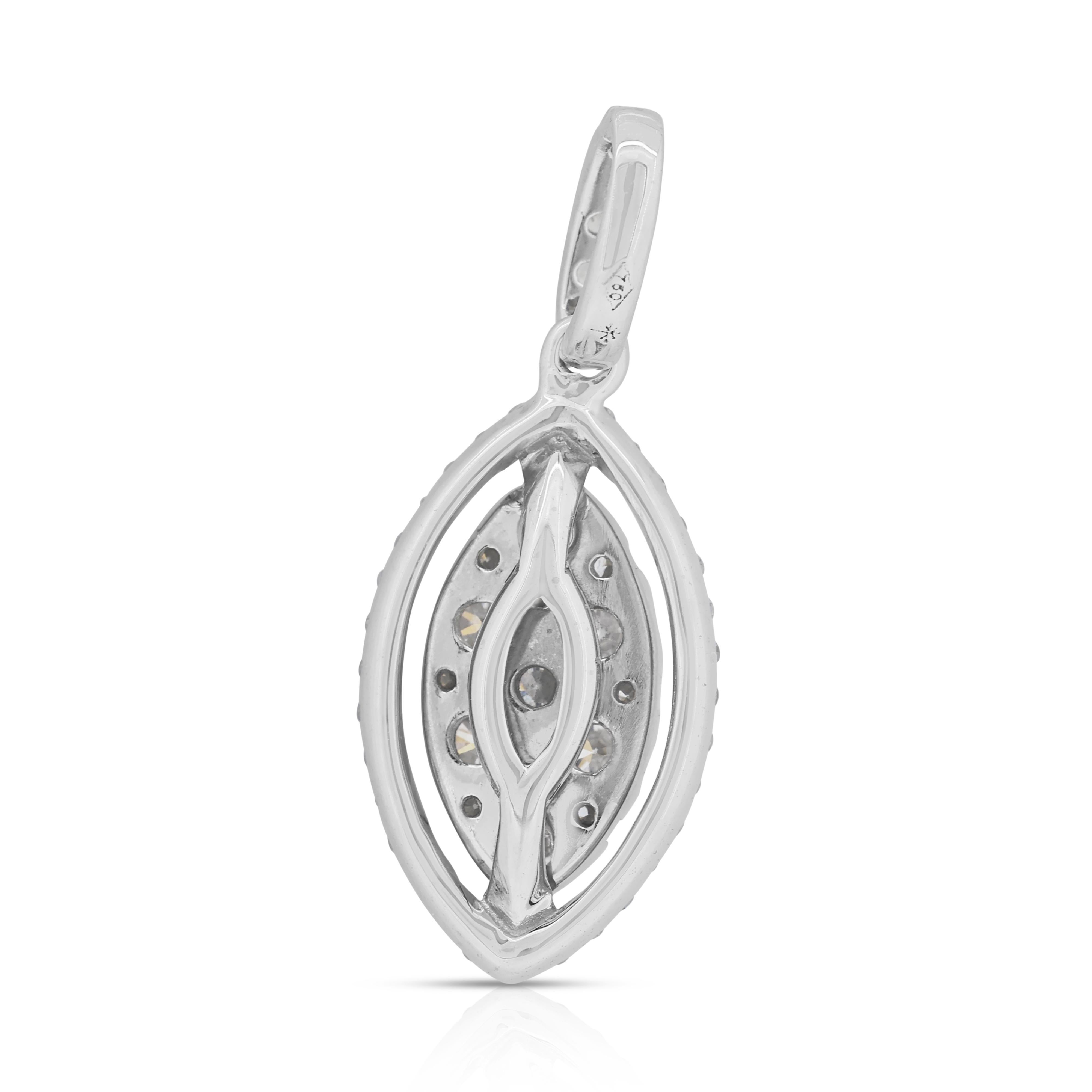 Pendentif Timeless en or blanc 18 carats et diamants naturels de 0,52 ct. en vente 1