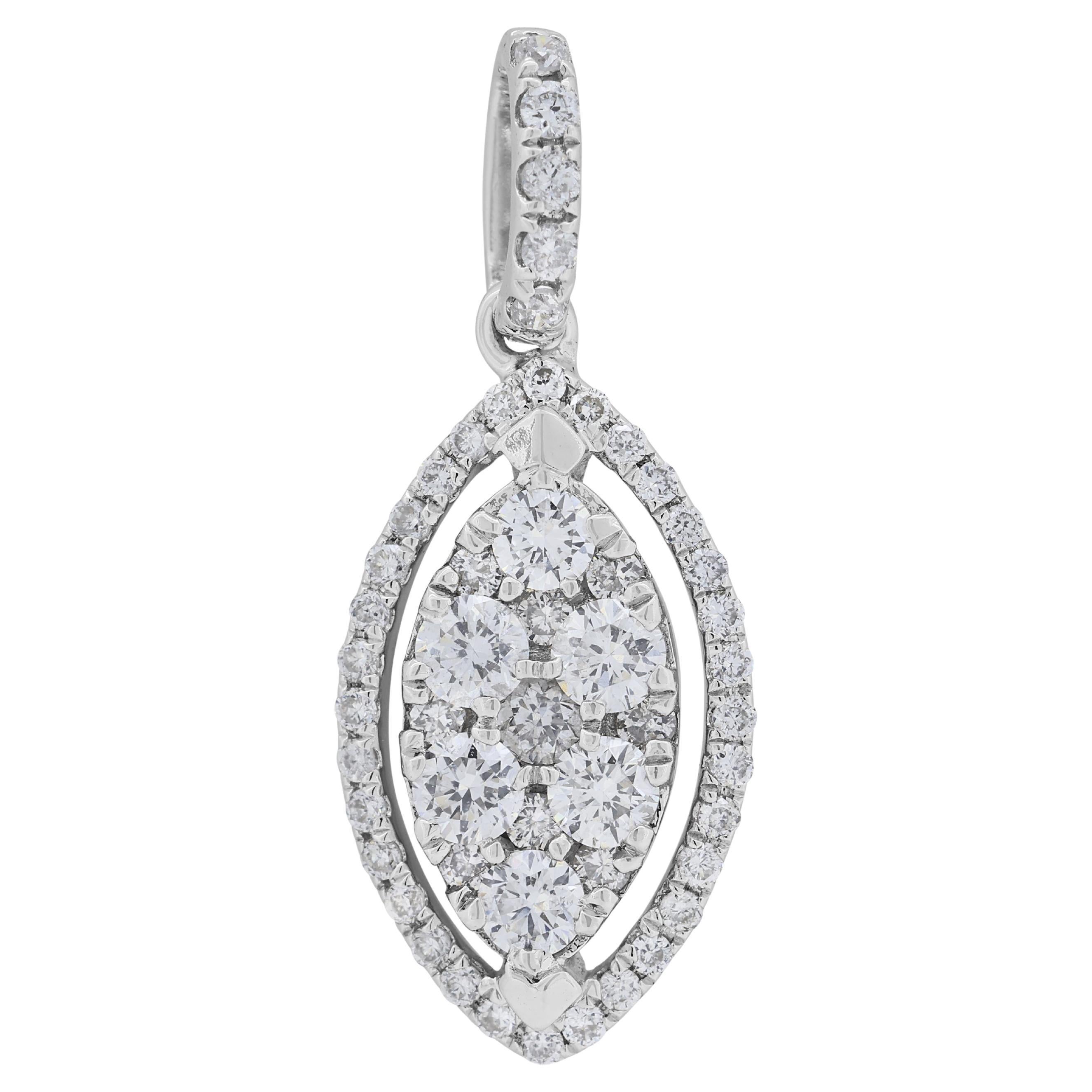 Timeless 0.52ct Natural Diamonds Pendant in 18K White Gold