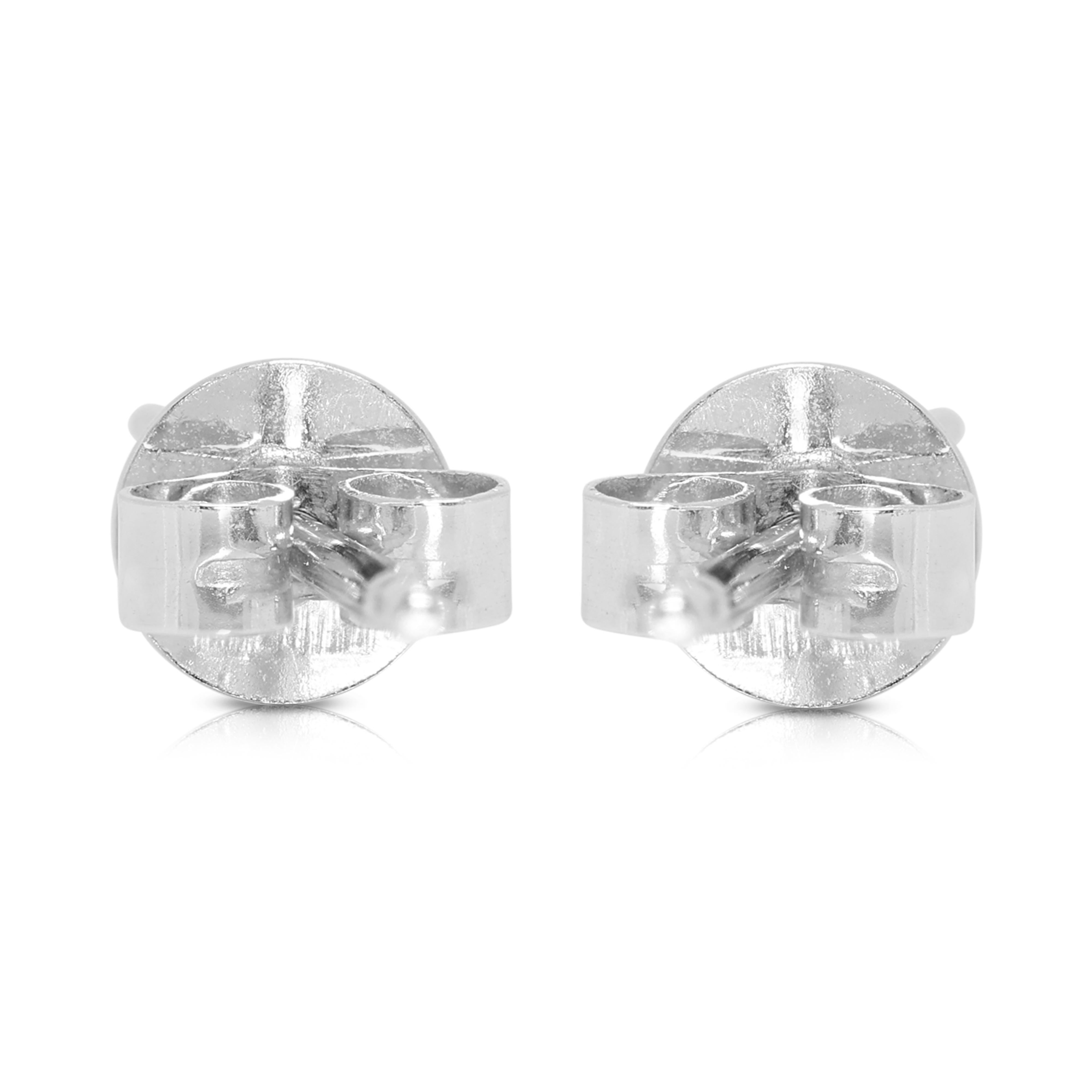 Timeless 0.54 carat Natural Diamond Stud Earrings in 18K White Gold 1