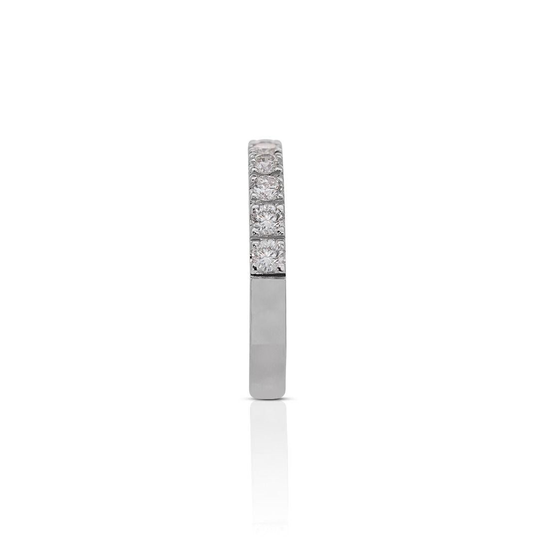 Timeless 0.58ct Diamonds Half Eternity Ring in Platinum In Excellent Condition For Sale In רמת גן, IL