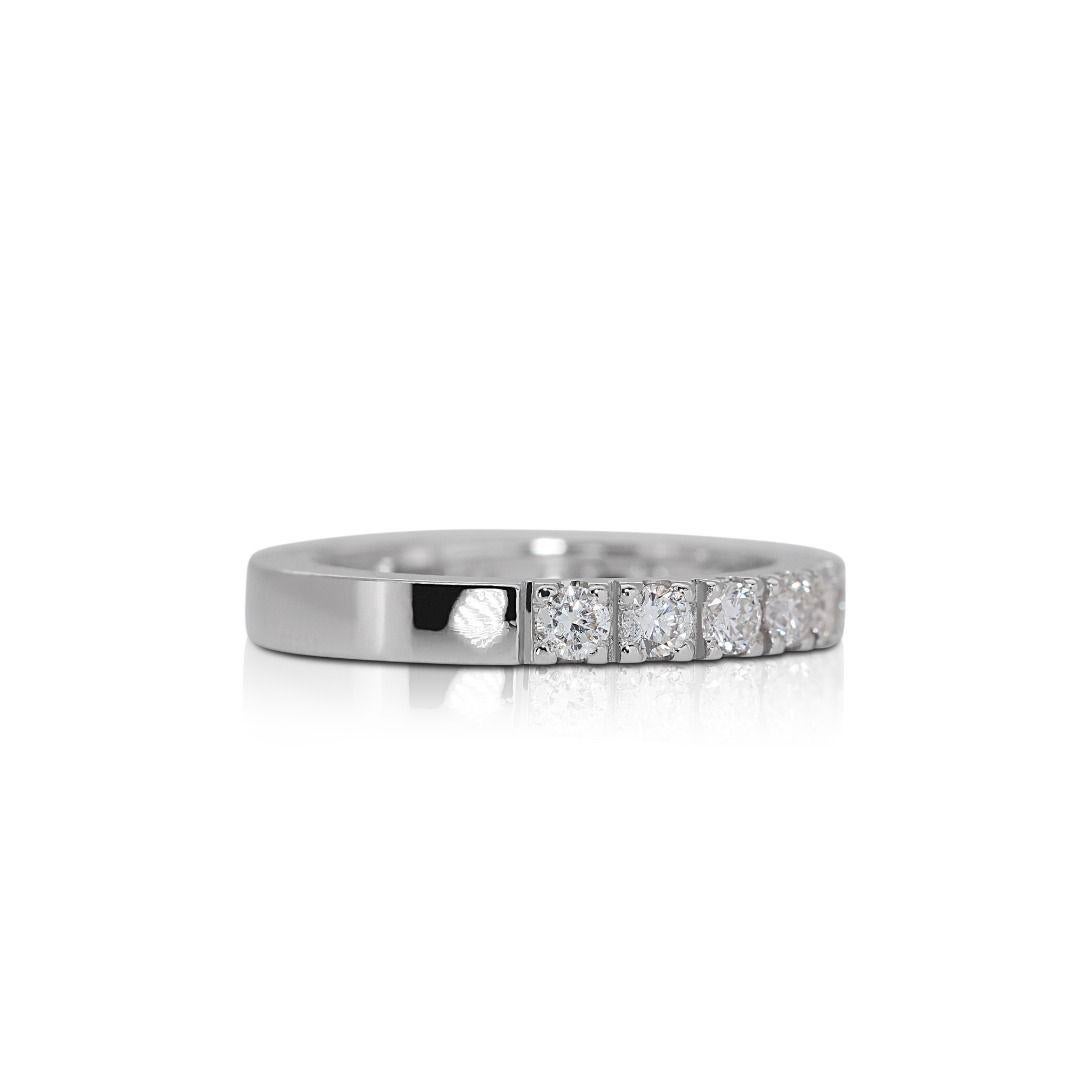 Timeless 0.58ct Diamonds Half Eternity Ring in Platinum For Sale 1