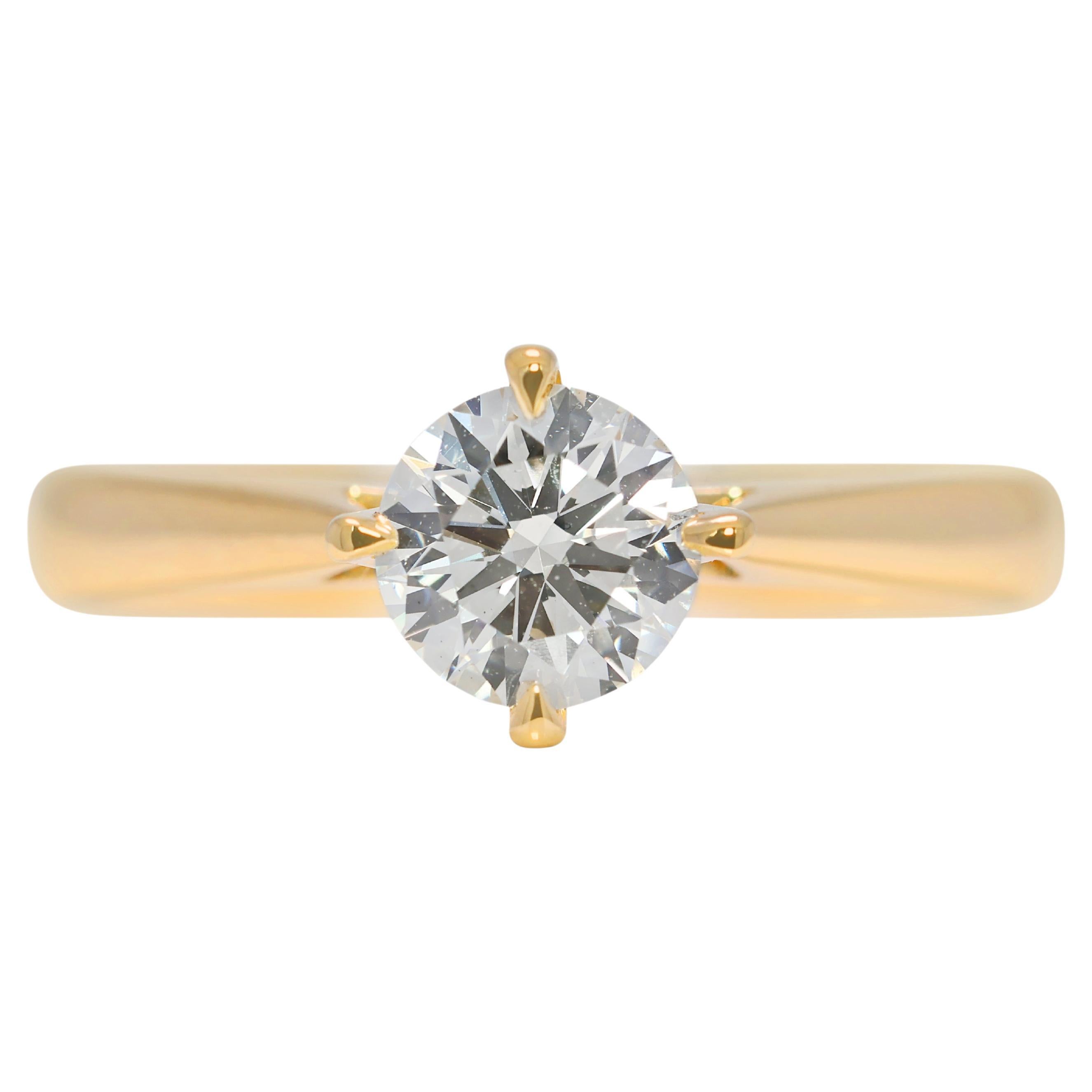 Timeless 0.5ct Natural Diamond 18K Yellow Gold Solitaire Ring