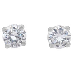 Timeless 0.62ct Diamonds Stud Earrings in 14k White Gold - IGI Certified