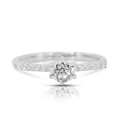Anello senza tempo con pavé di diamanti da 0,67 carati in platino - Certificato IGI