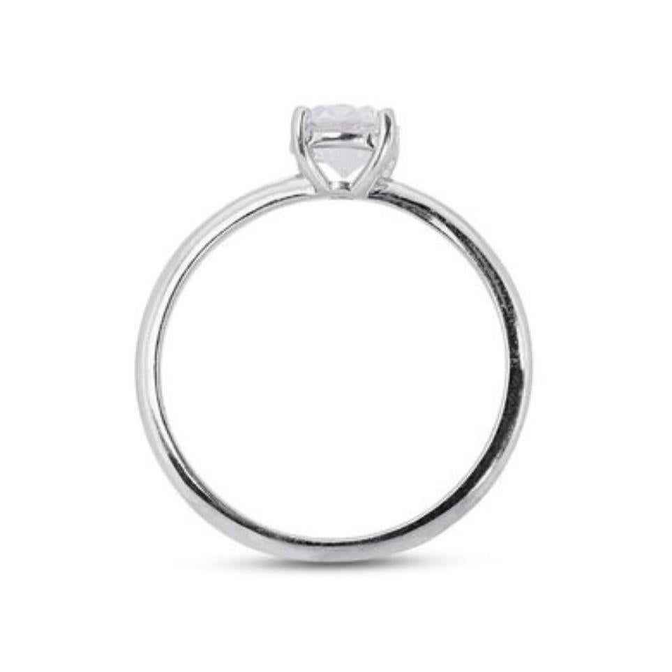 Round Cut Timeless 0.70 Carat Round Brilliant Diamond Ring in 18K White Gold For Sale