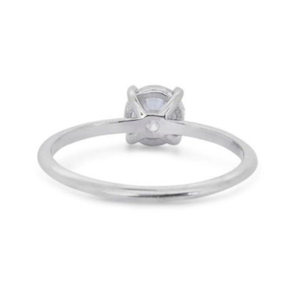 Women's Timeless 0.70 Carat Round Brilliant Diamond Ring in 18K White Gold For Sale